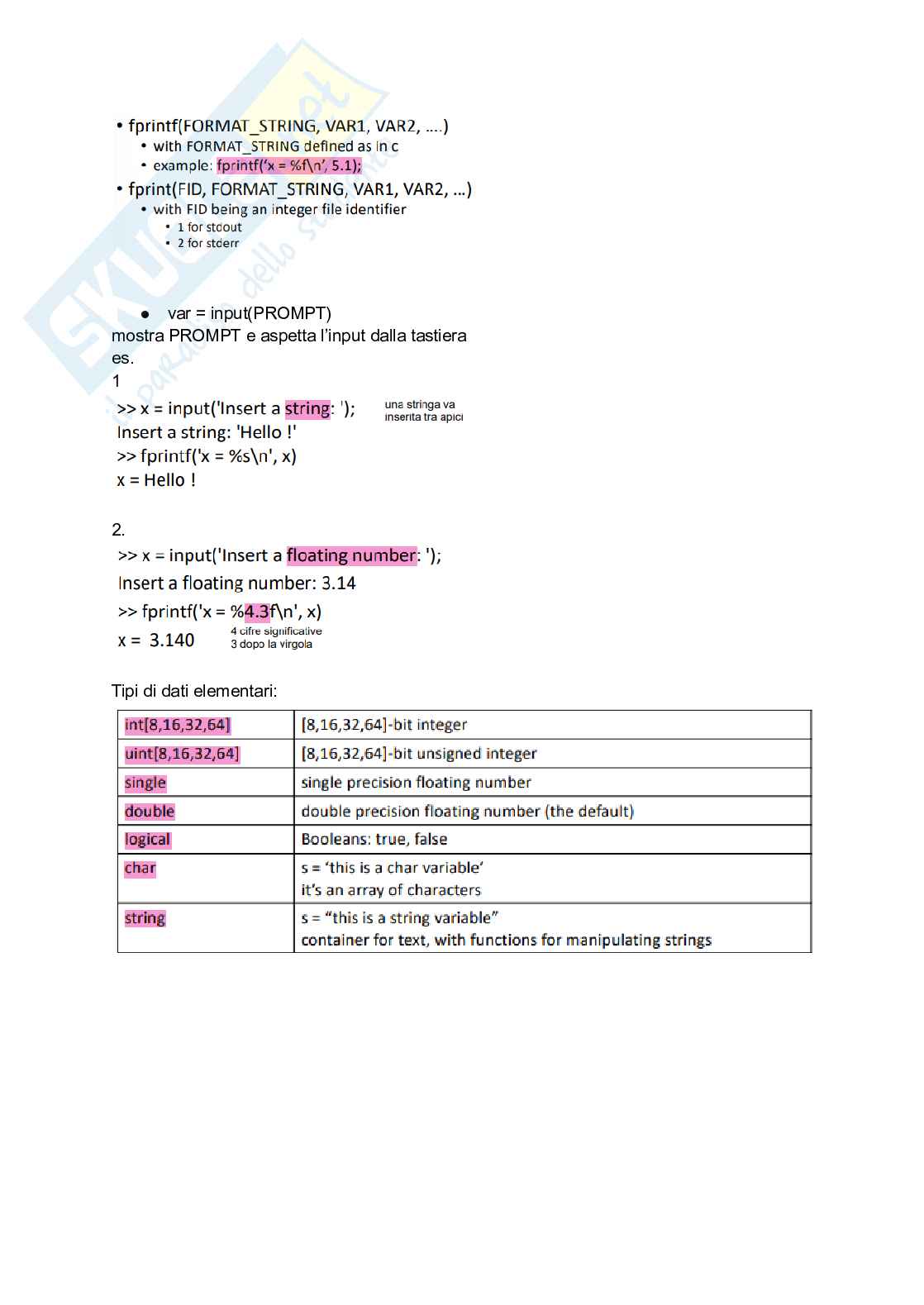 Sezione di matlab Pag. 2