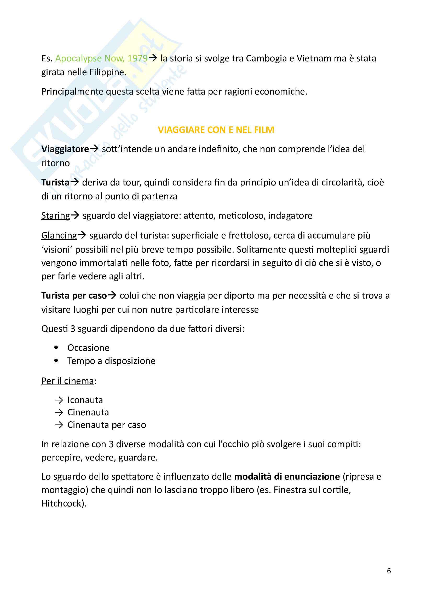 Riassunto esame cinema, libro consigliato Cinema Pag. 6