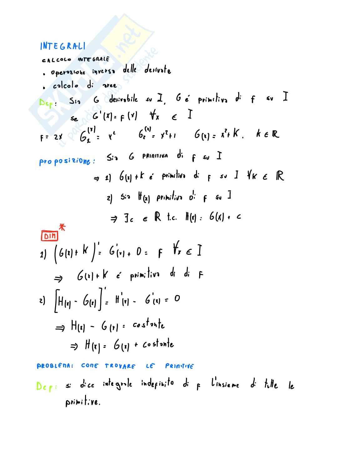 Teoria integrali Pag. 1