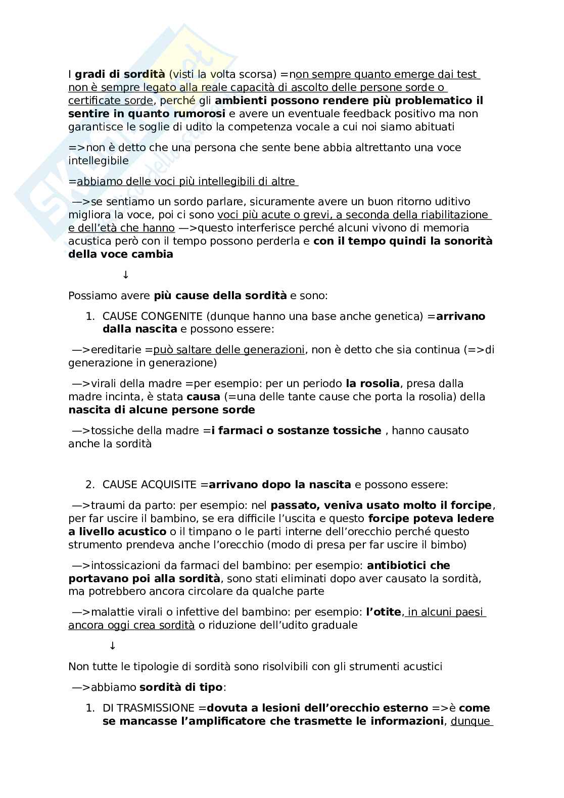 Lezione 2 Cultura dei sordi Pag. 1