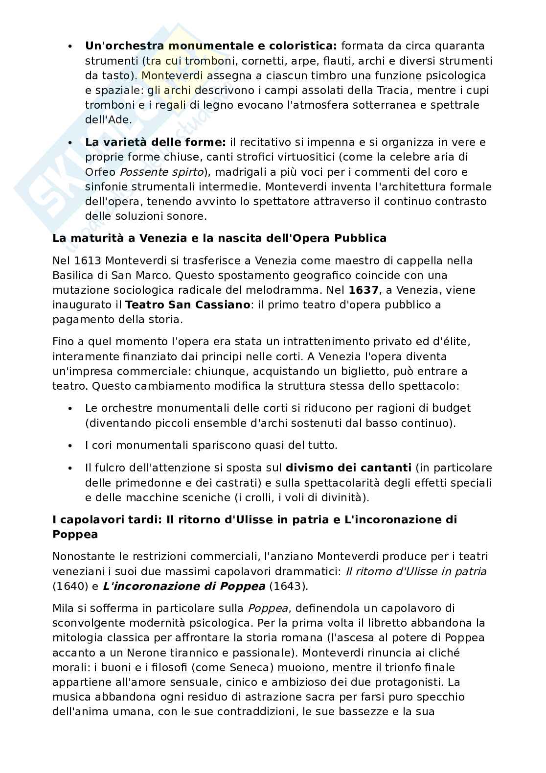 Riassunto esame Storia della musica, Prof. Pappalardo Matteo, libro consigliato Breve storia della musica, Mila Pag. 31