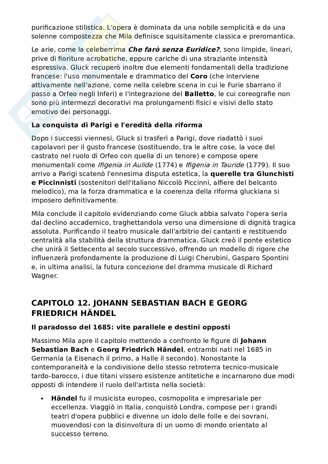 Riassunto esame Storia della musica, Prof. Pappalardo Matteo, libro consigliato Breve storia della musica, Mila Pag. 46