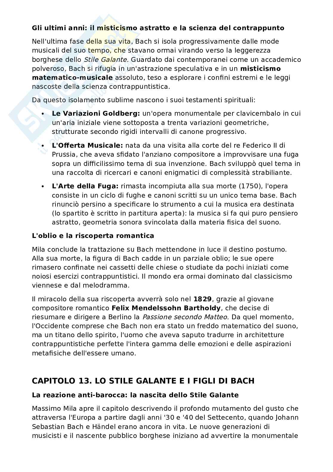 Riassunto esame Storia della musica, Prof. Pappalardo Matteo, libro consigliato Breve storia della musica, Mila Pag. 51