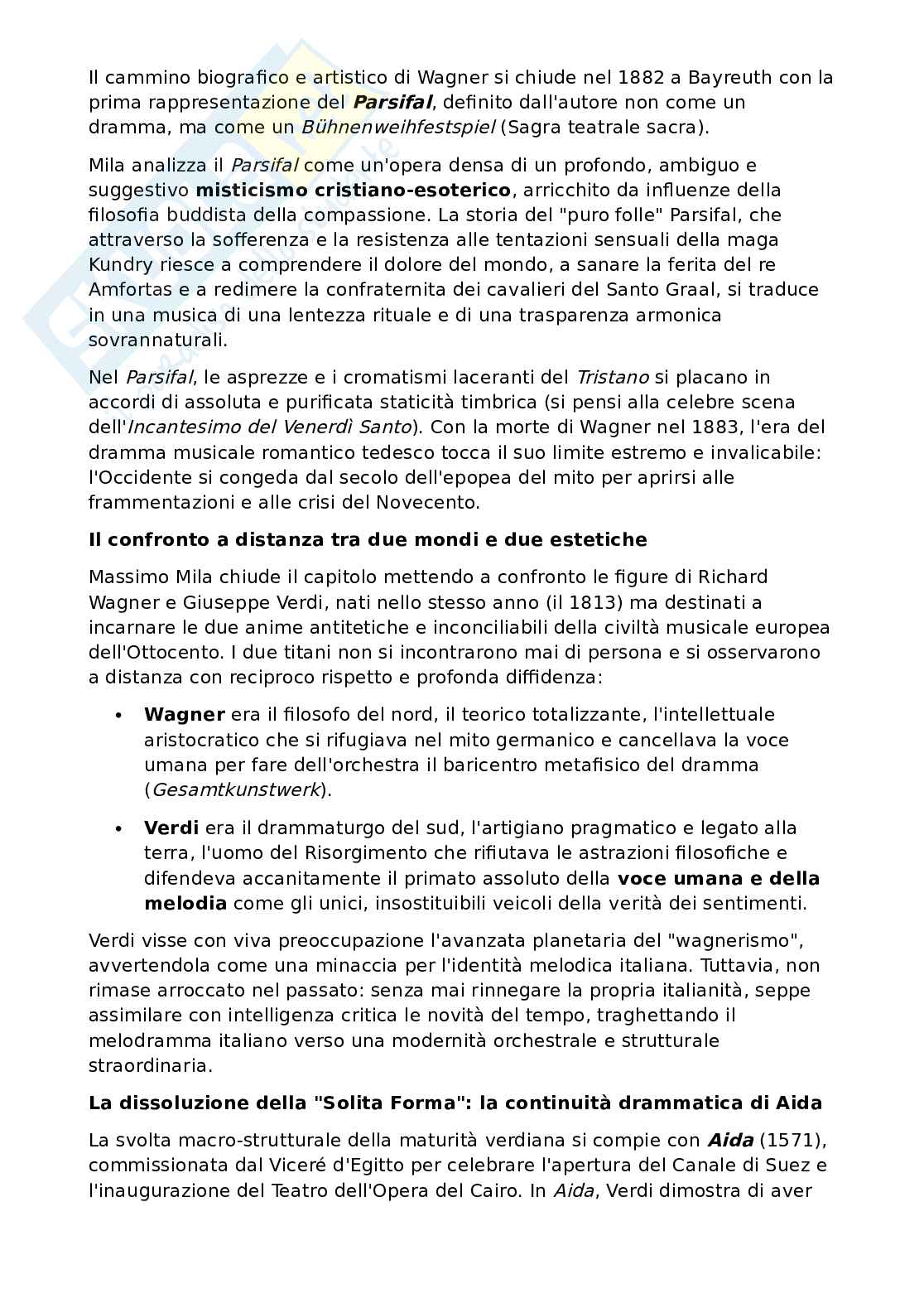 Riassunto esame Storia della musica, Prof. Pappalardo Matteo, libro consigliato Breve storia della musica, Mila Pag. 76
