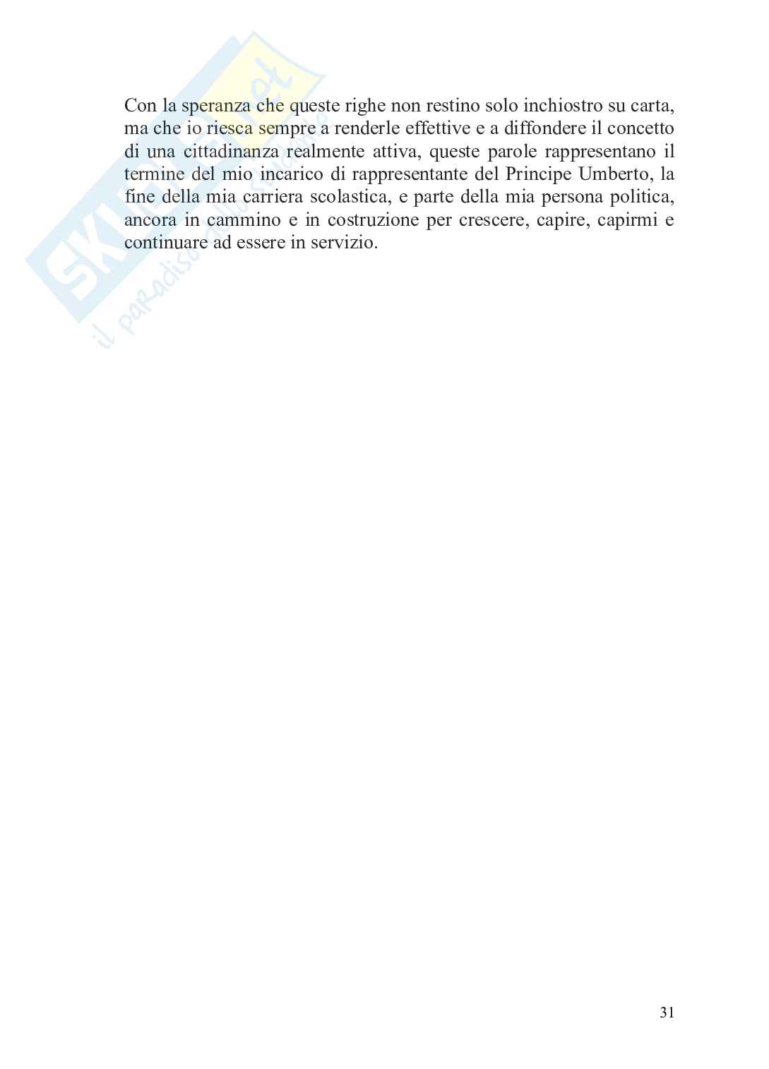 Politica, l'arte di governare le società tesina Pag. 31