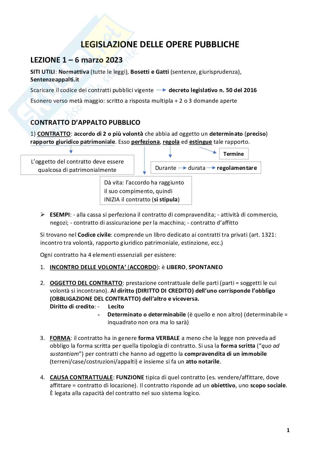 Appunti Legislazione delle opere pubbliche Pag. 1