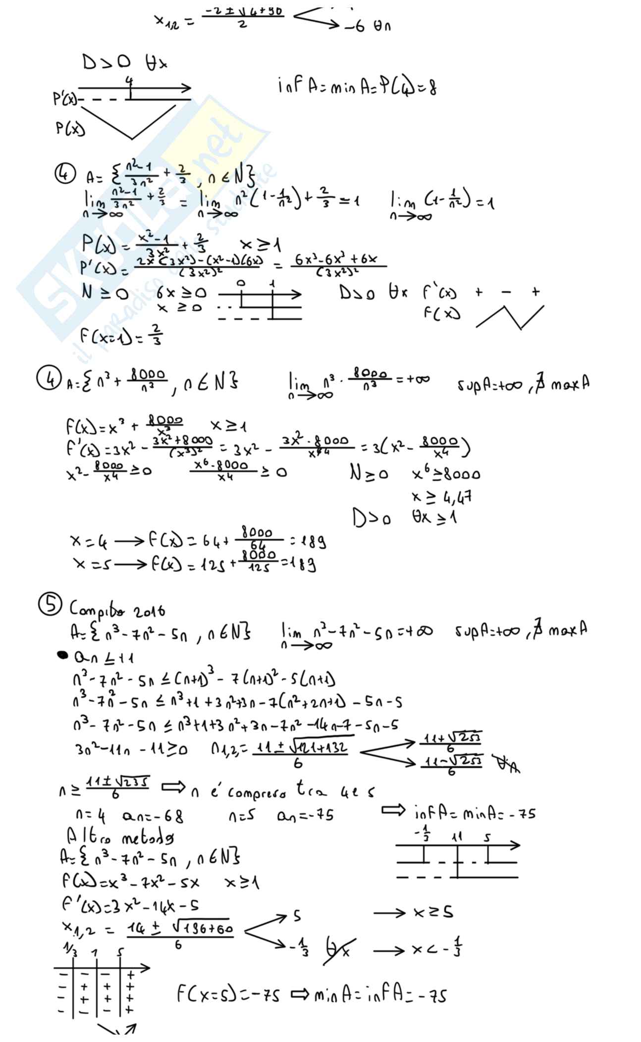 Esercizi tutorato Fondamenti di analisi matematica Pag. 2