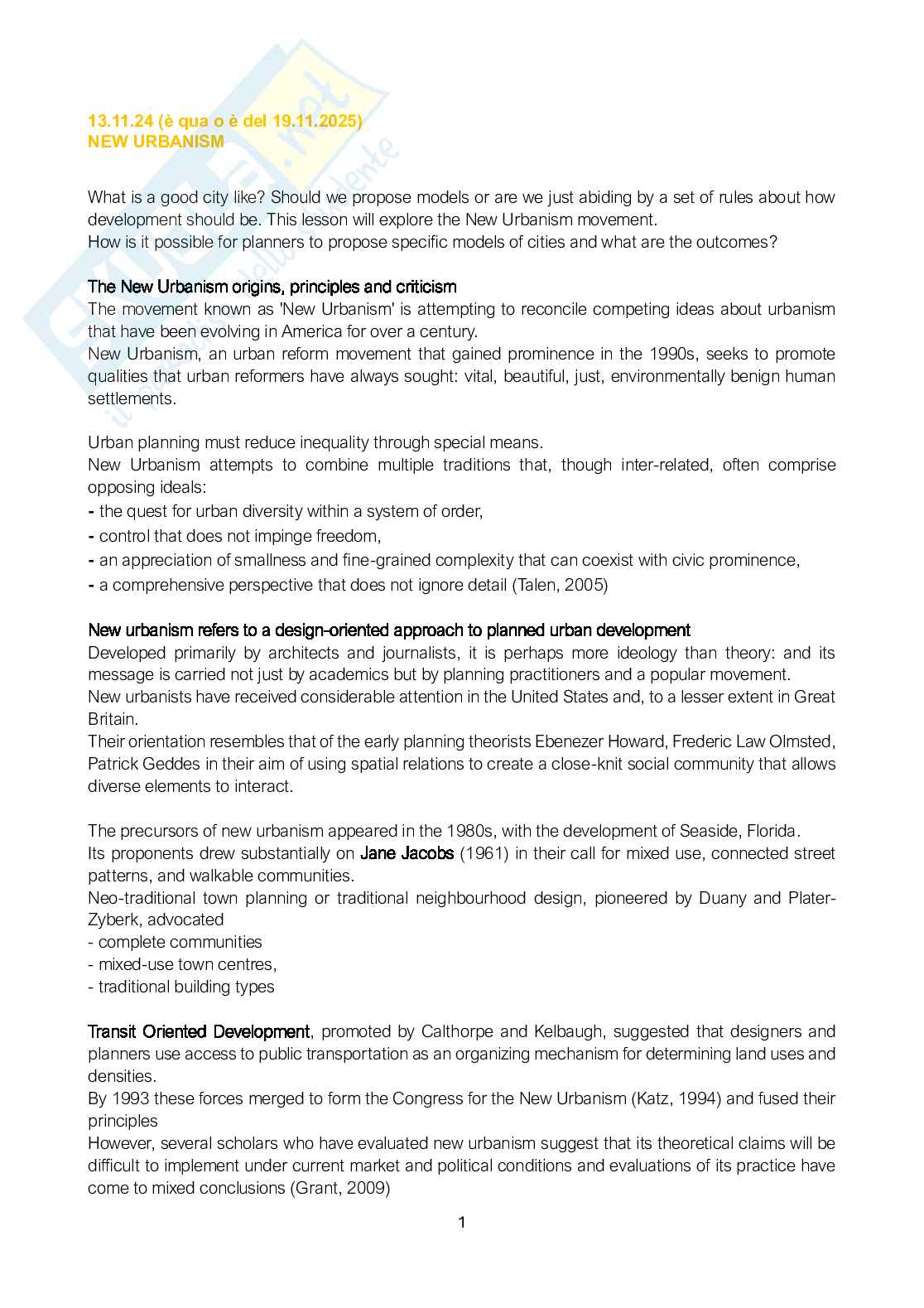 Appunti Planning theory - Seconda parte Pag. 1