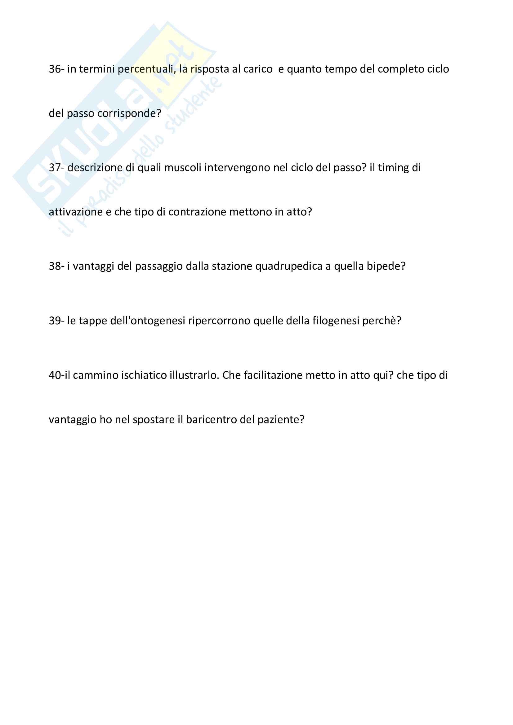 Domande esame "Cinesiologia" - Prof. Benedetti Pag. 6