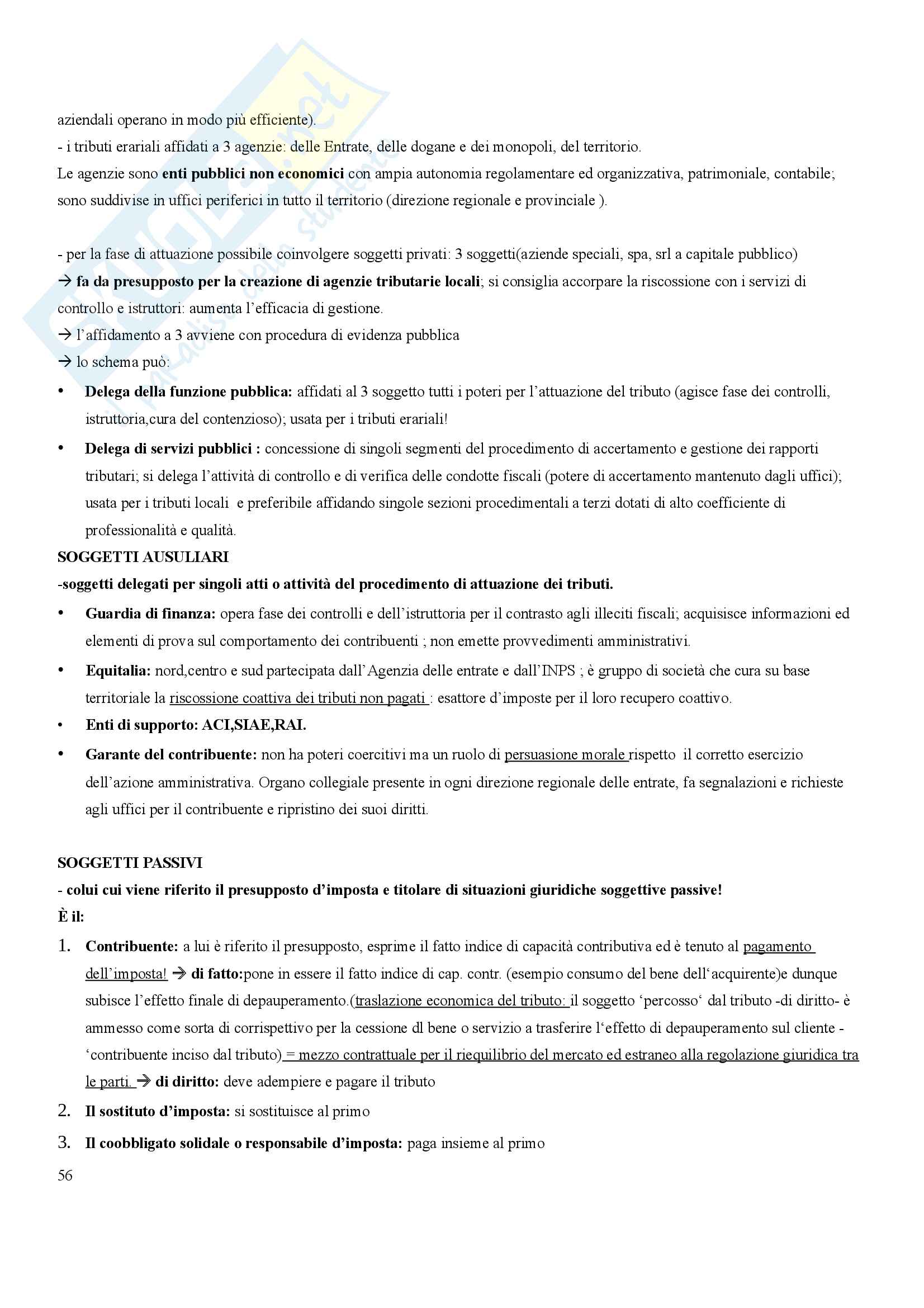 Riassunto esame Diritto tributario, prof. Boria. Libro consigliato Diritto tributario, Boria Pag. 56