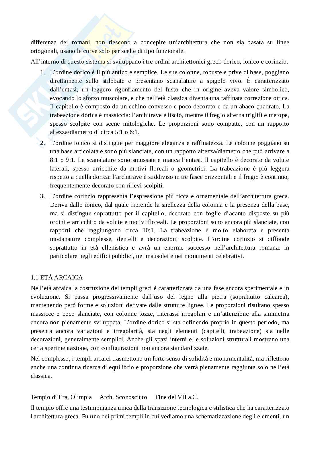 Riassunto esame Storia dell'architettura, Prof. Sutera Domenica, libro consigliato Lineamenti di storia dell'architettura, A.A.V.V. Pag. 2