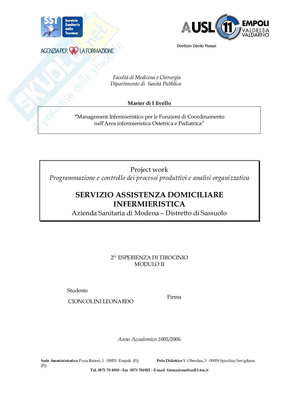Tesina progetto sperimentale Stili di comando e clima lavorativo Pag. 1