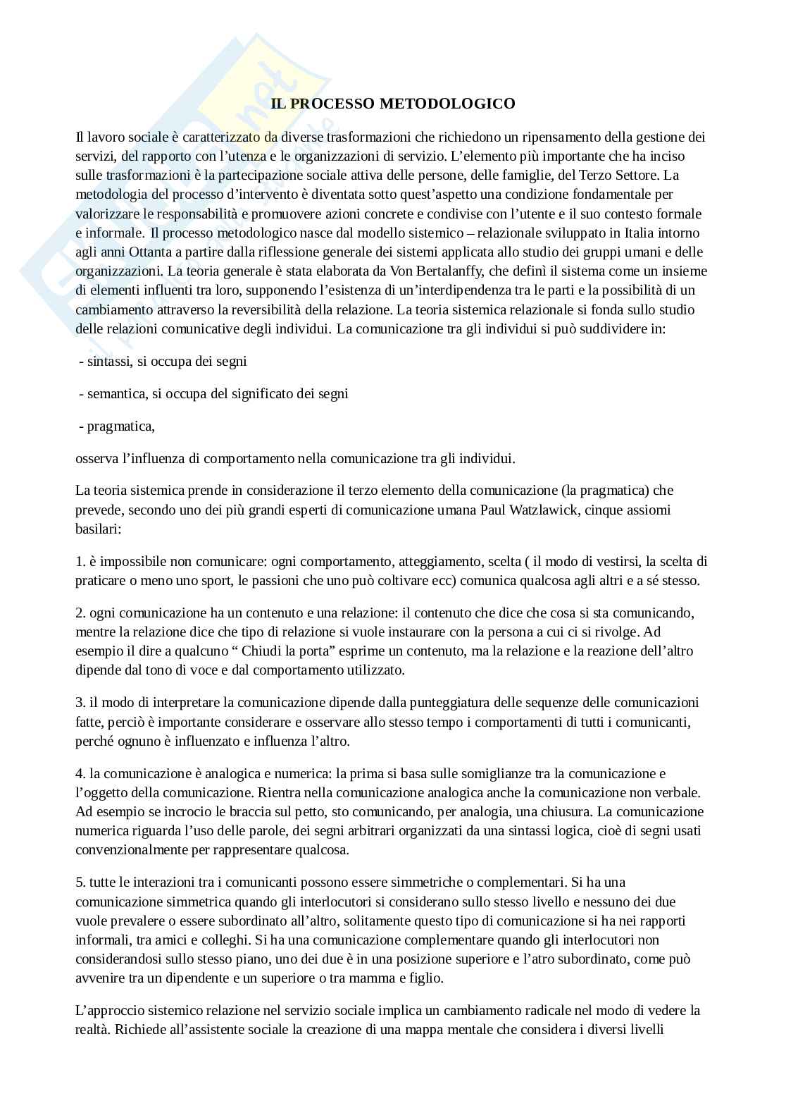 Processo metodologico  Pag. 1