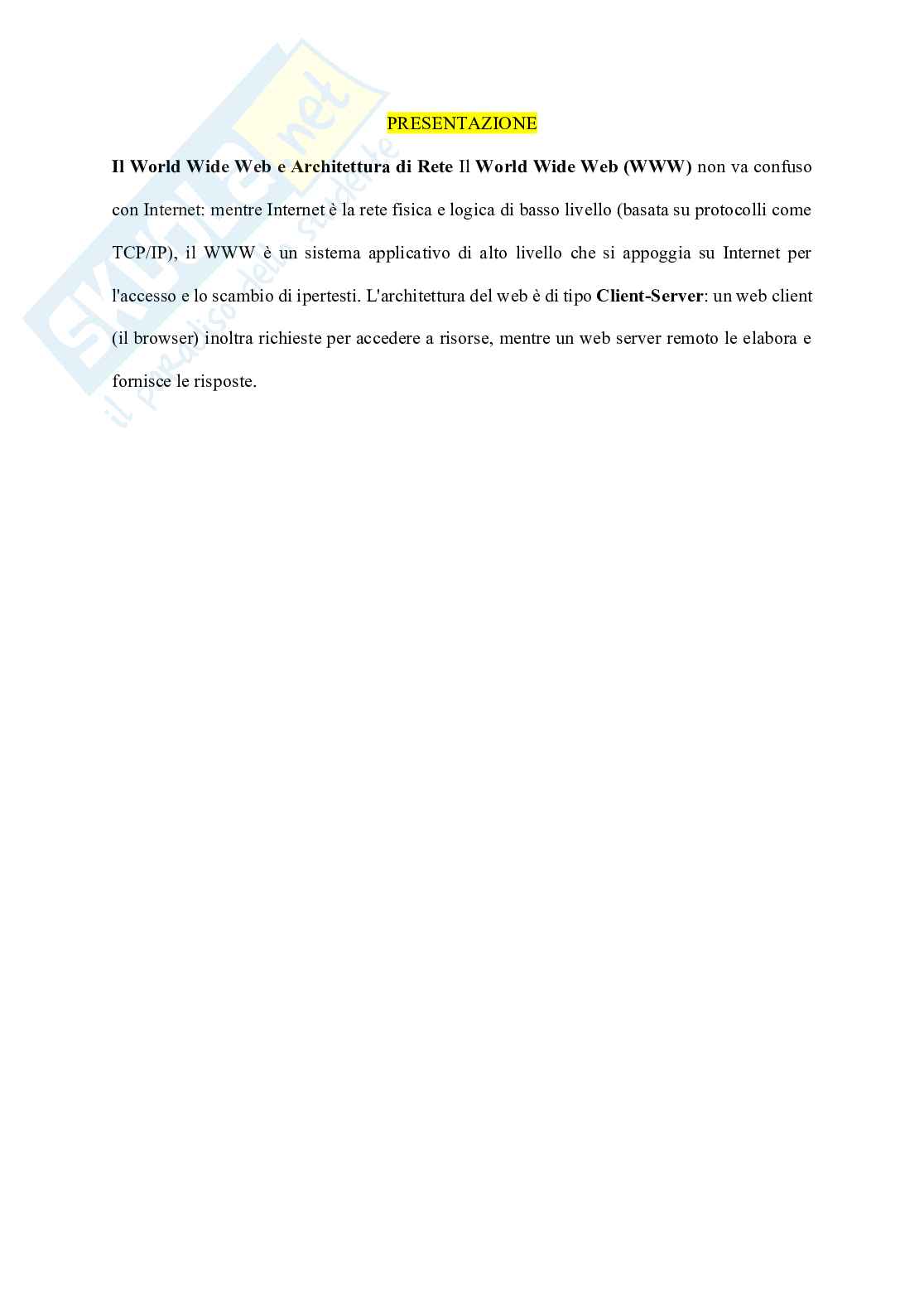 Appunti e codice: Tecnologie e Sistemi Web, 2025/26 Pag. 1