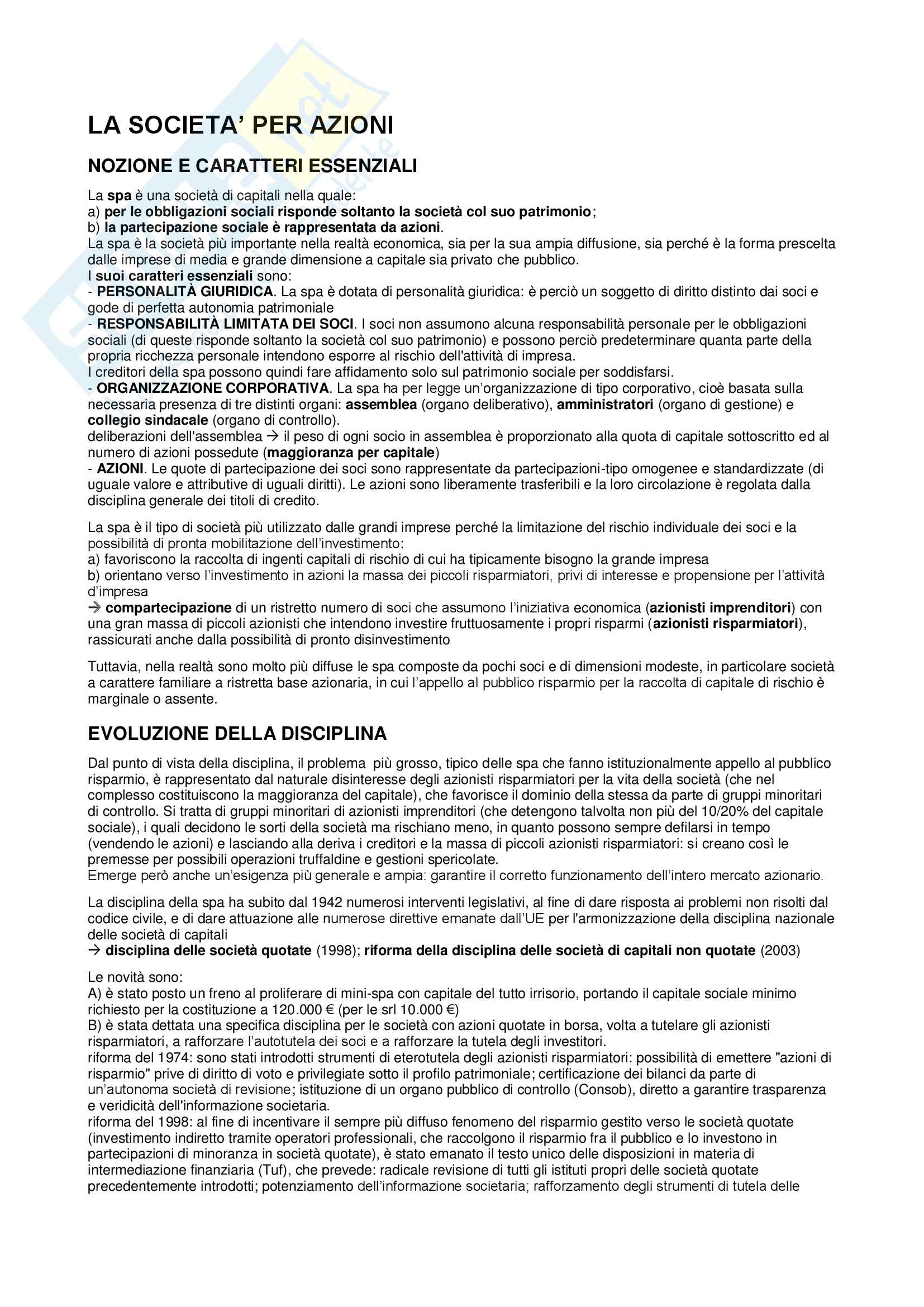 Riassunto esame di Diritto Commerciale, libro consigliato Campobasso, Manuale 2015 (agg. 2016) Pag. 1