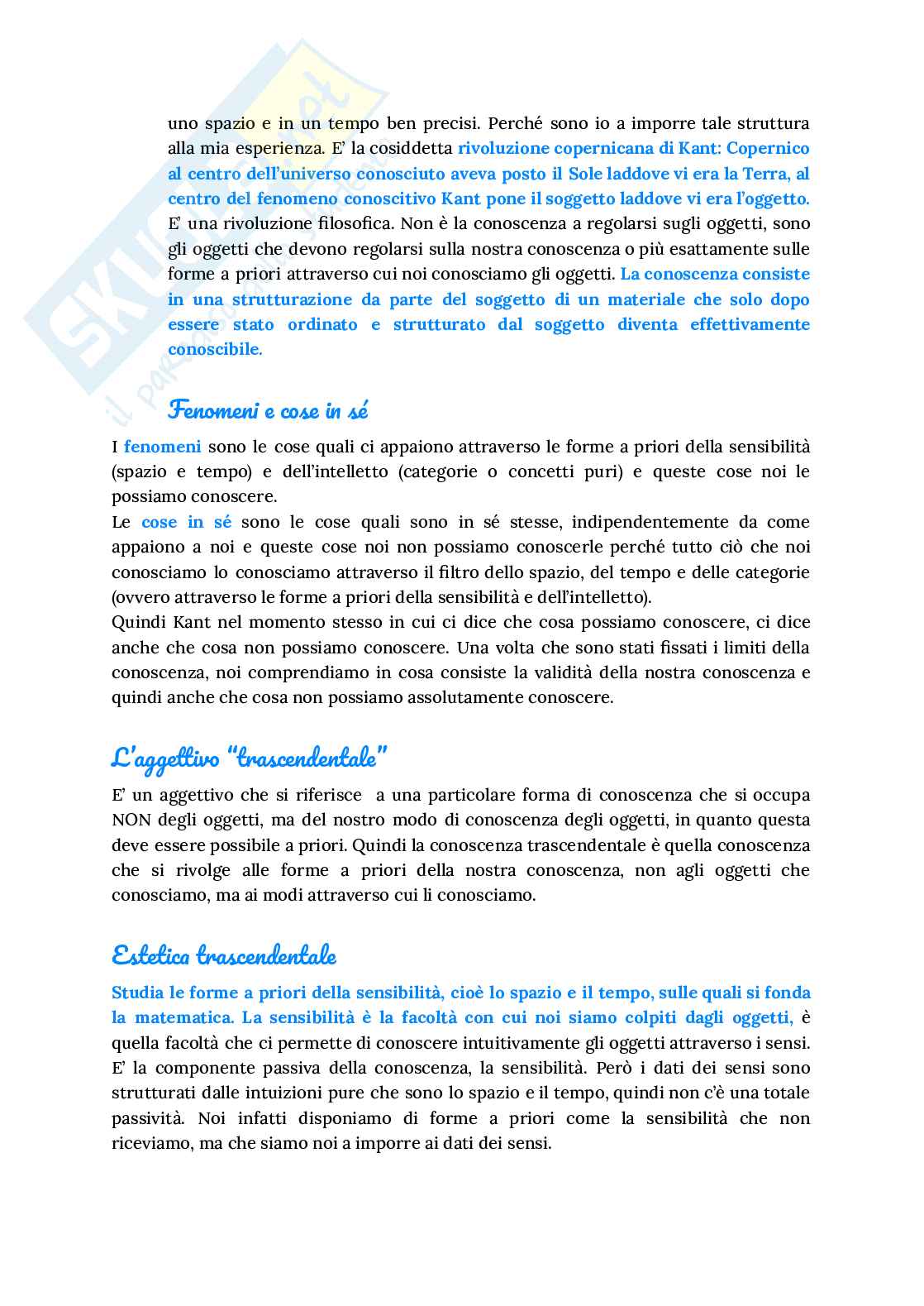 Kant, Immanuel - Semplici informazioni sul pensiero filosofico Pag. 11
