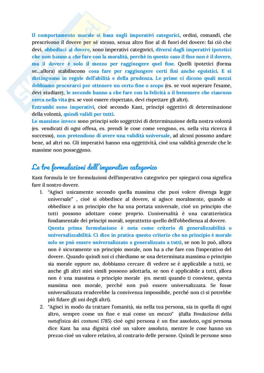 Kant, Immanuel - Semplici informazioni sul pensiero filosofico Pag. 21