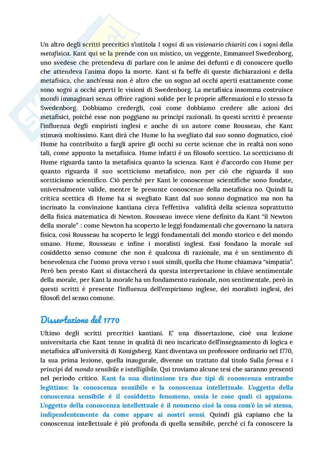 Kant, Immanuel - Semplici informazioni sul pensiero filosofico Pag. 6