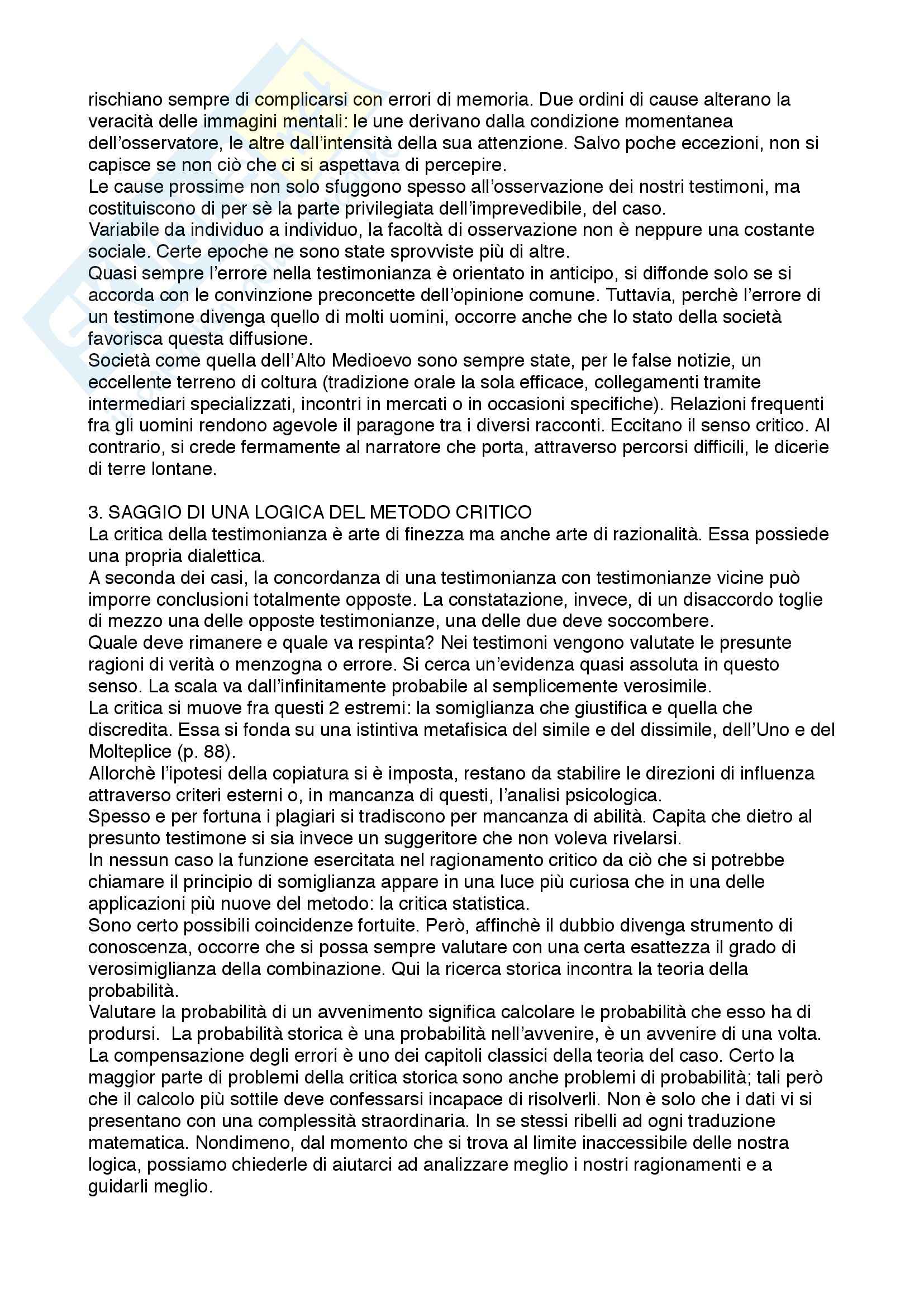 Riassunto esame Storia Medievale, prof. Grillo, libro consigliato Apologia della storia di Bloch Pag. 6