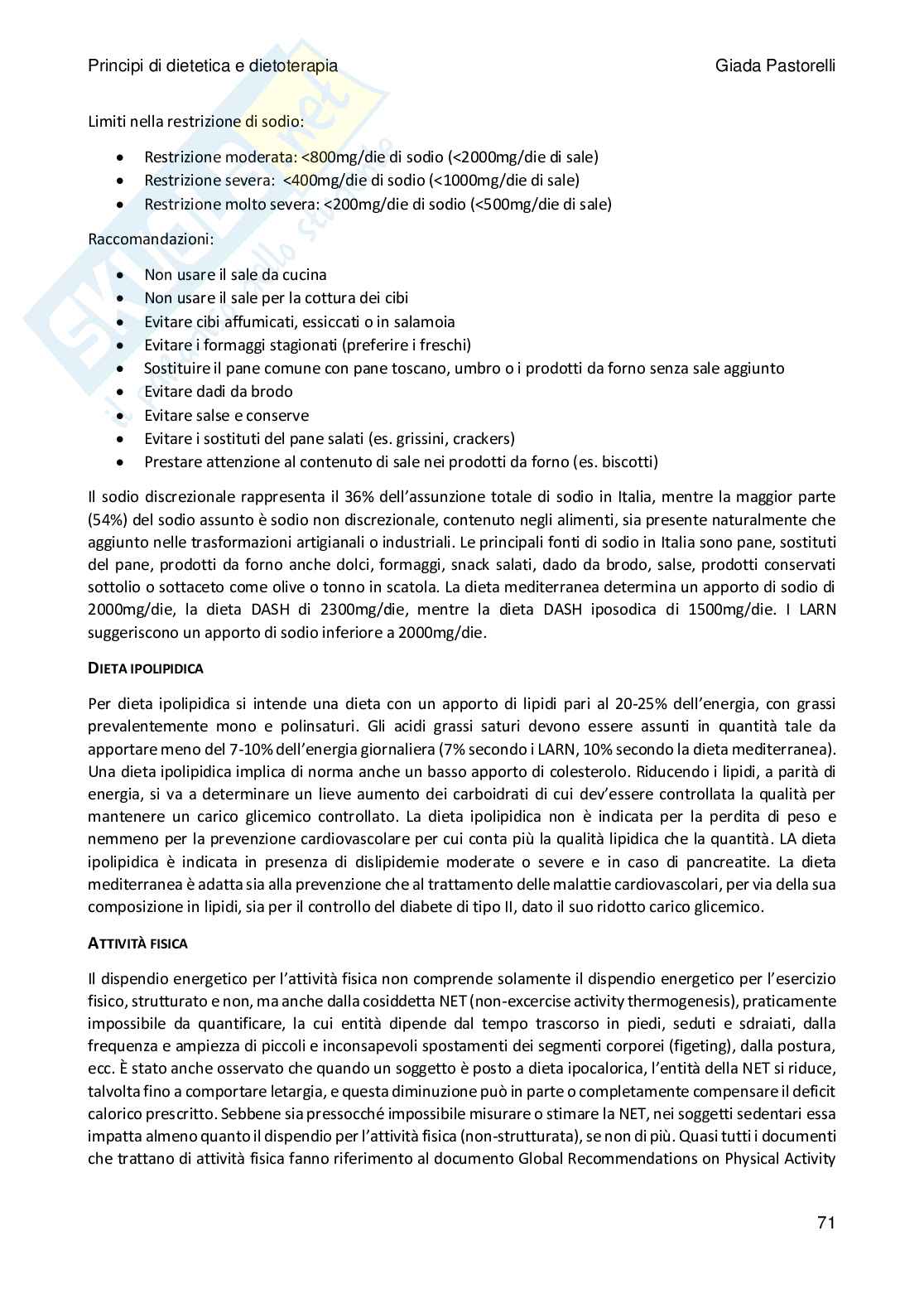 Principi di dietetica e dietoterapia Pag. 71