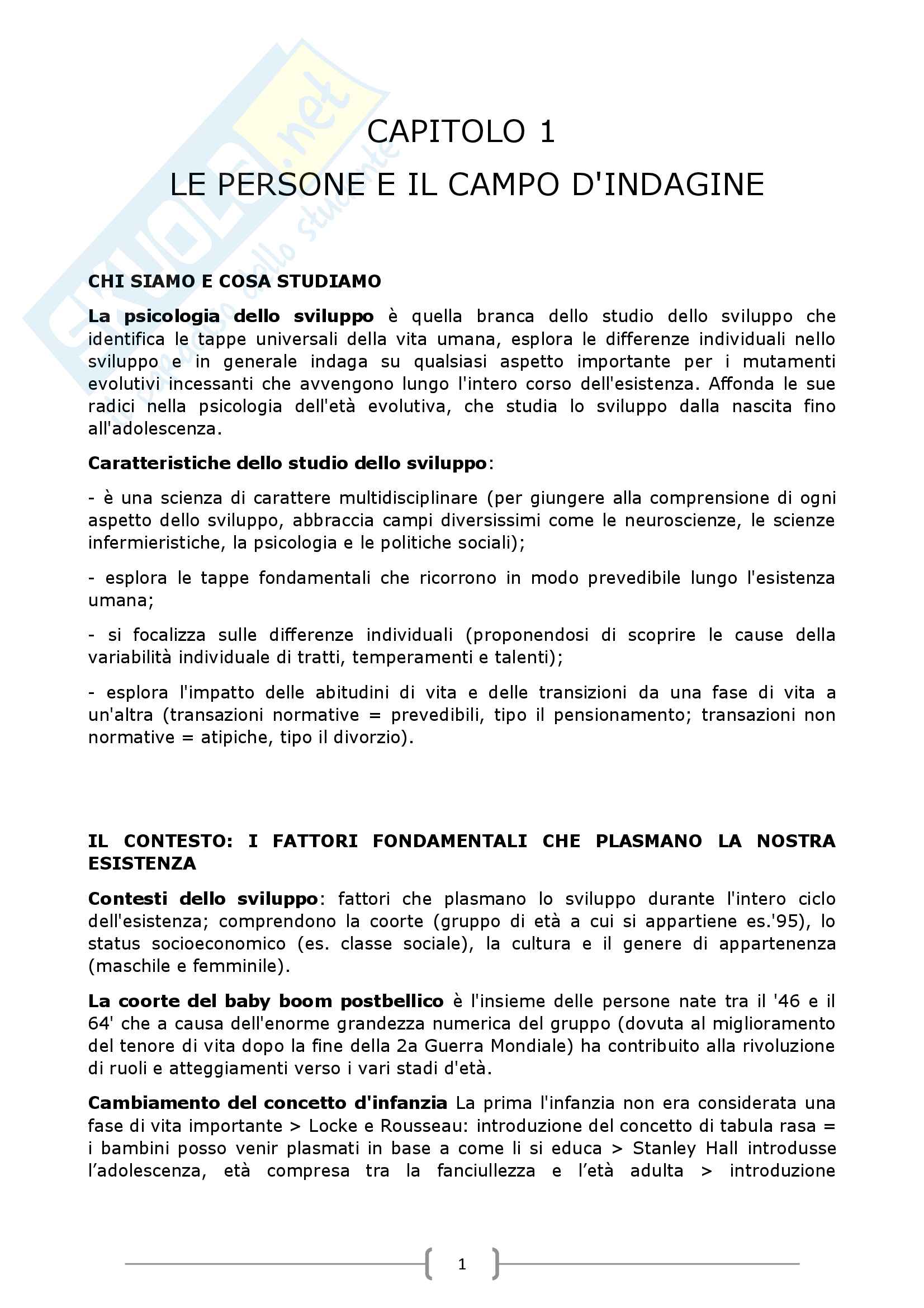 Riassunto esame di Psicologia dello sviluppo, docente Albiero, libro consigliato Psicologia dello sviluppo, J. Belsky Pag. 1