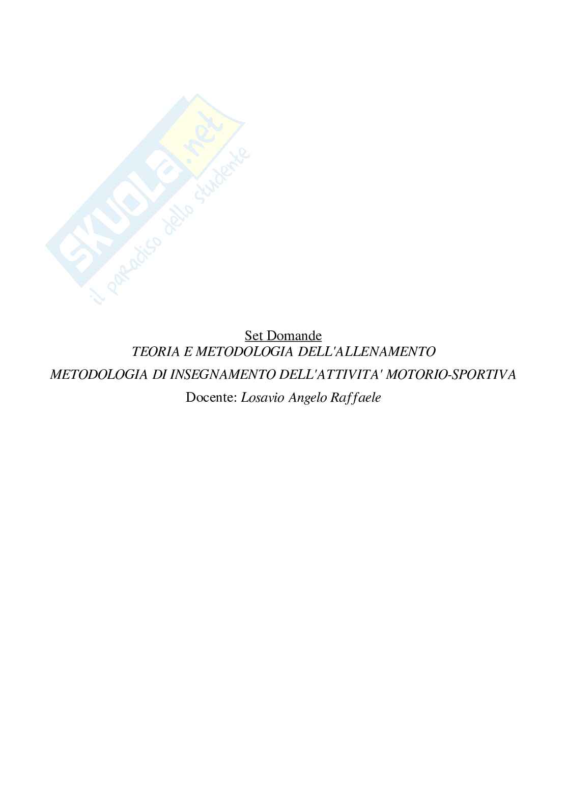 Paniere di Teoria e metodologia dell'allenamento (2026) - Risposte Multiple Corrette Pag. 2