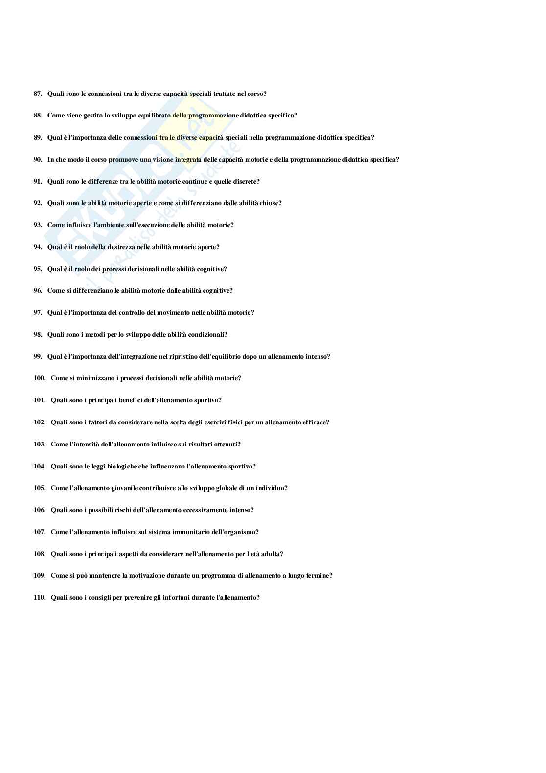 Paniere di Teoria e metodologia dell'allenamento (2026) - Risposte Multiple Corrette Pag. 6