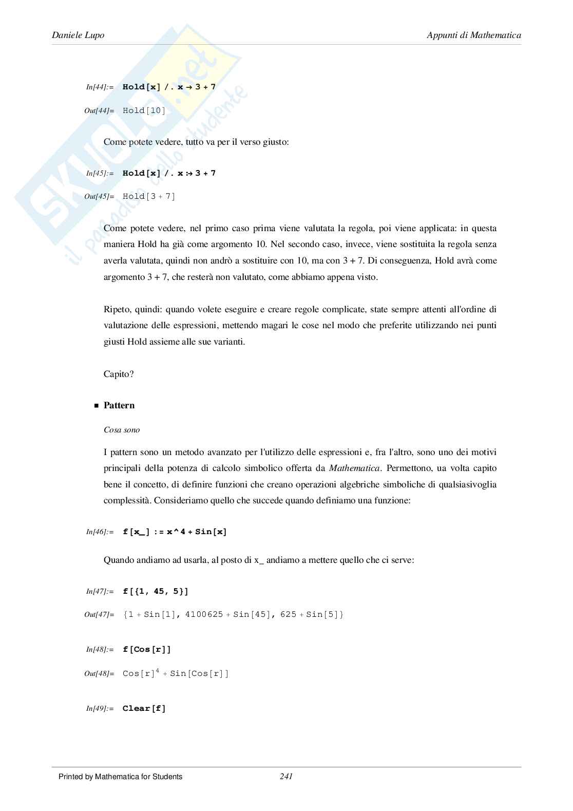 Manuale di Mathematica 09 Pag. 11