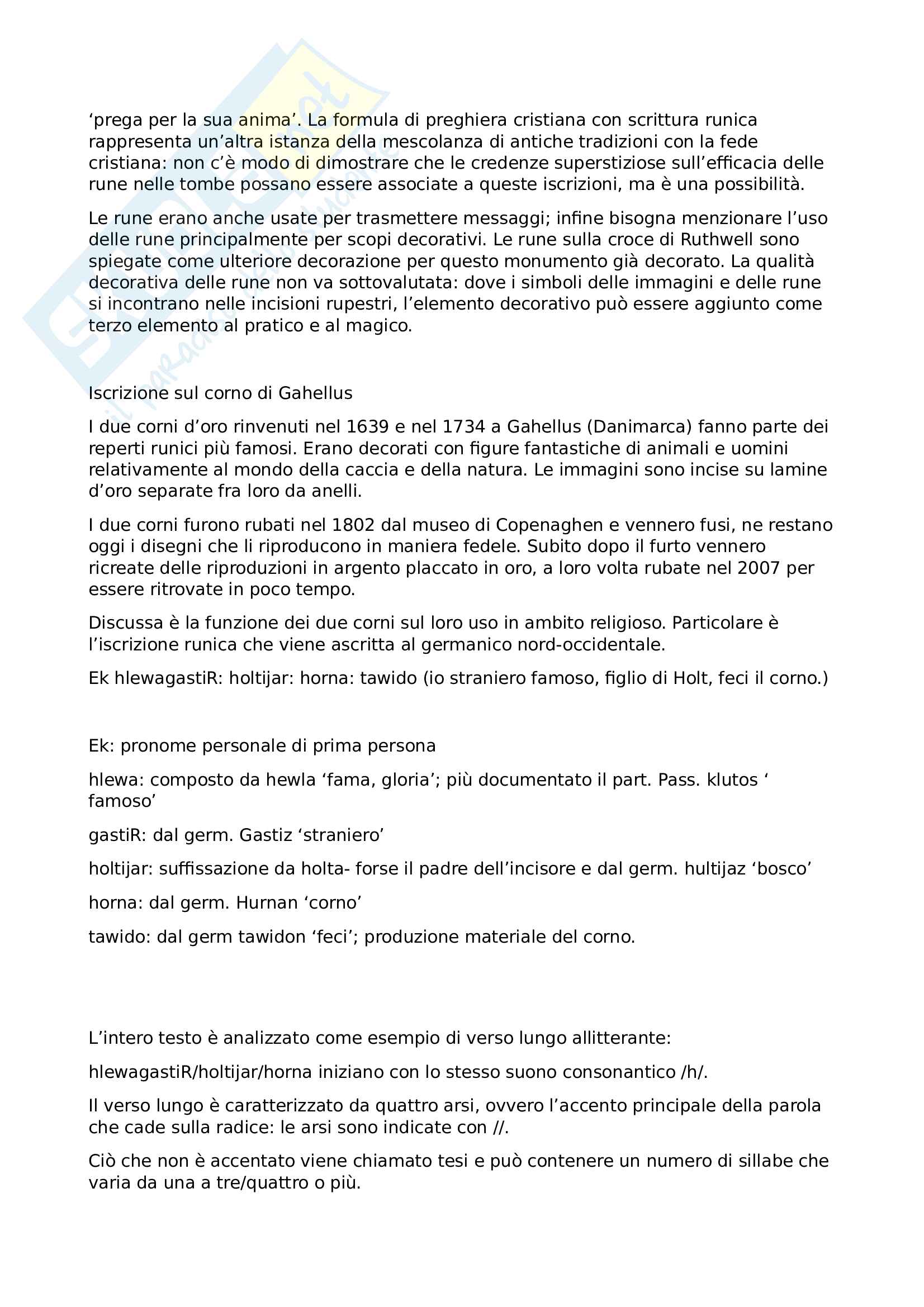 Riassunto esame di filologia germania, prof. Sipione, libro consigliato Runes. An introduction, Elliott Pag. 6