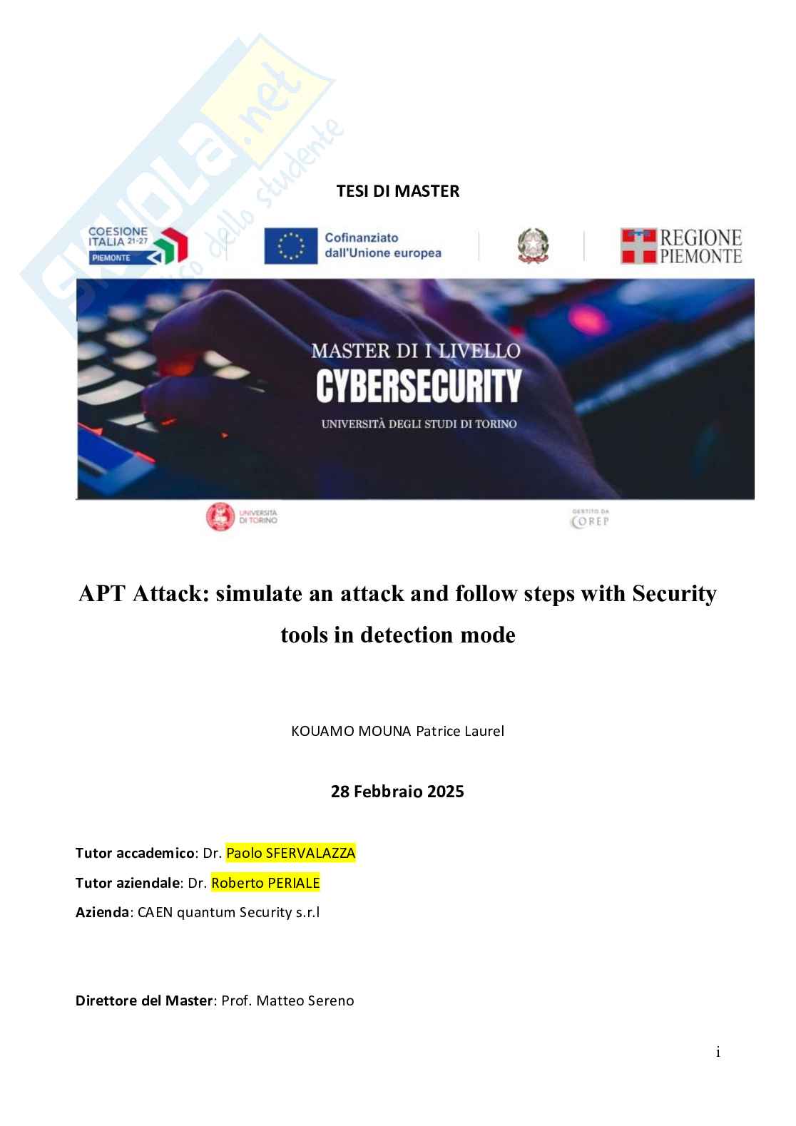 Come Rilevare e Fermare un  APT Attack: Simulazione Realistica, Analisi della CVE-2019-11707(Firefox) e Difesa con Trellix Pag. 1