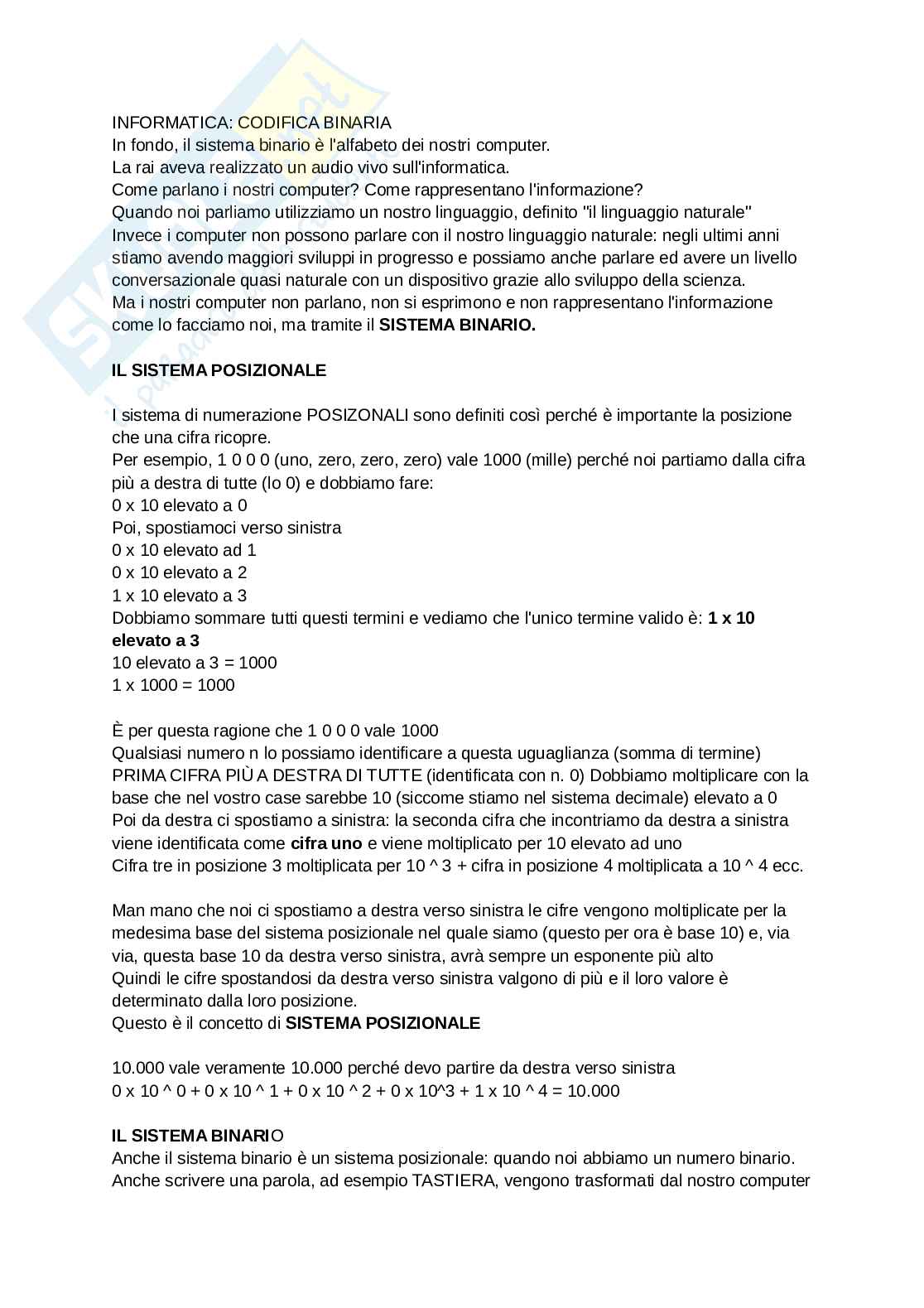Appunti Informatica di base  Pag. 1