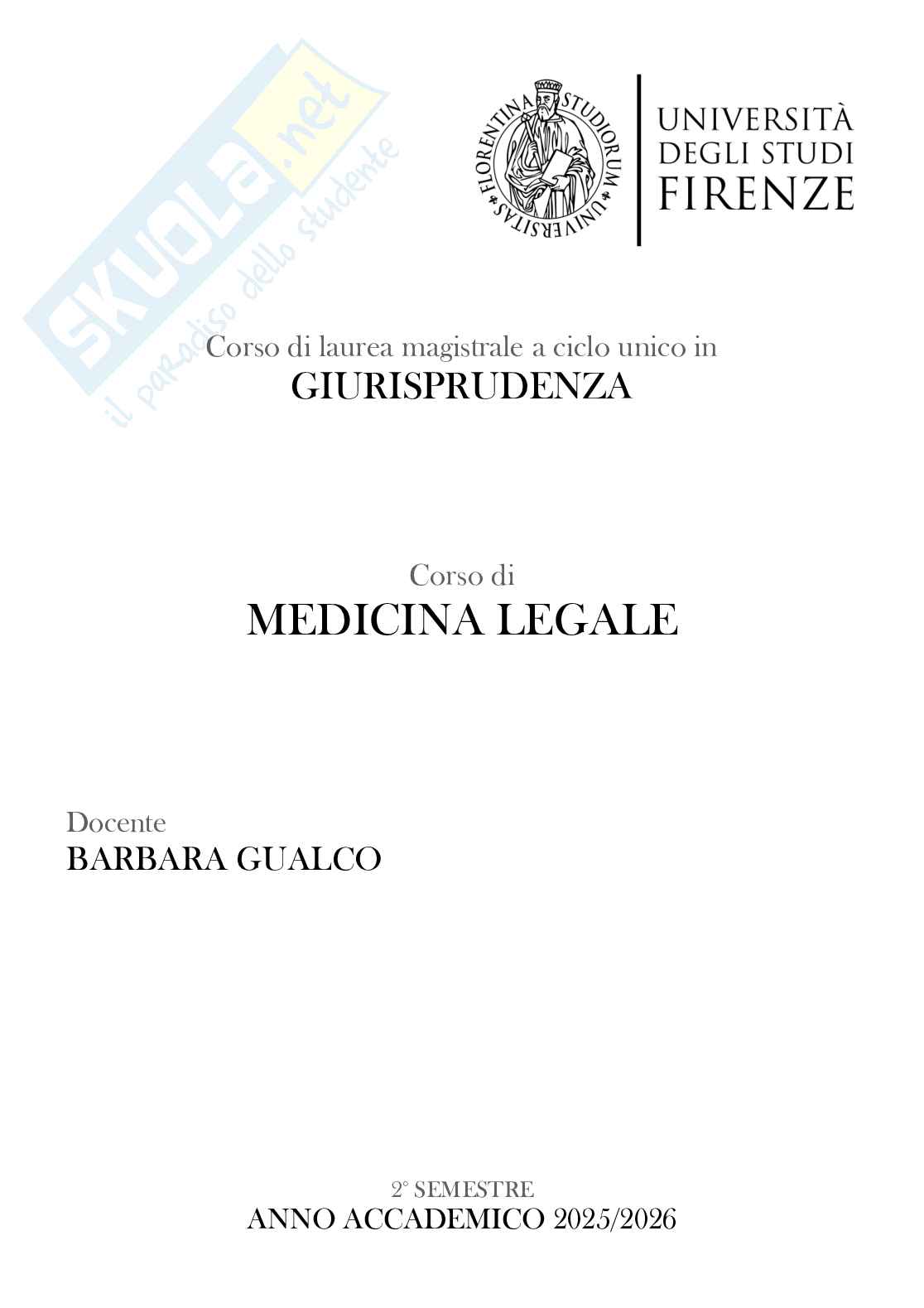 Appunti delle lezioni del corso di Medicina legale   Pag. 1