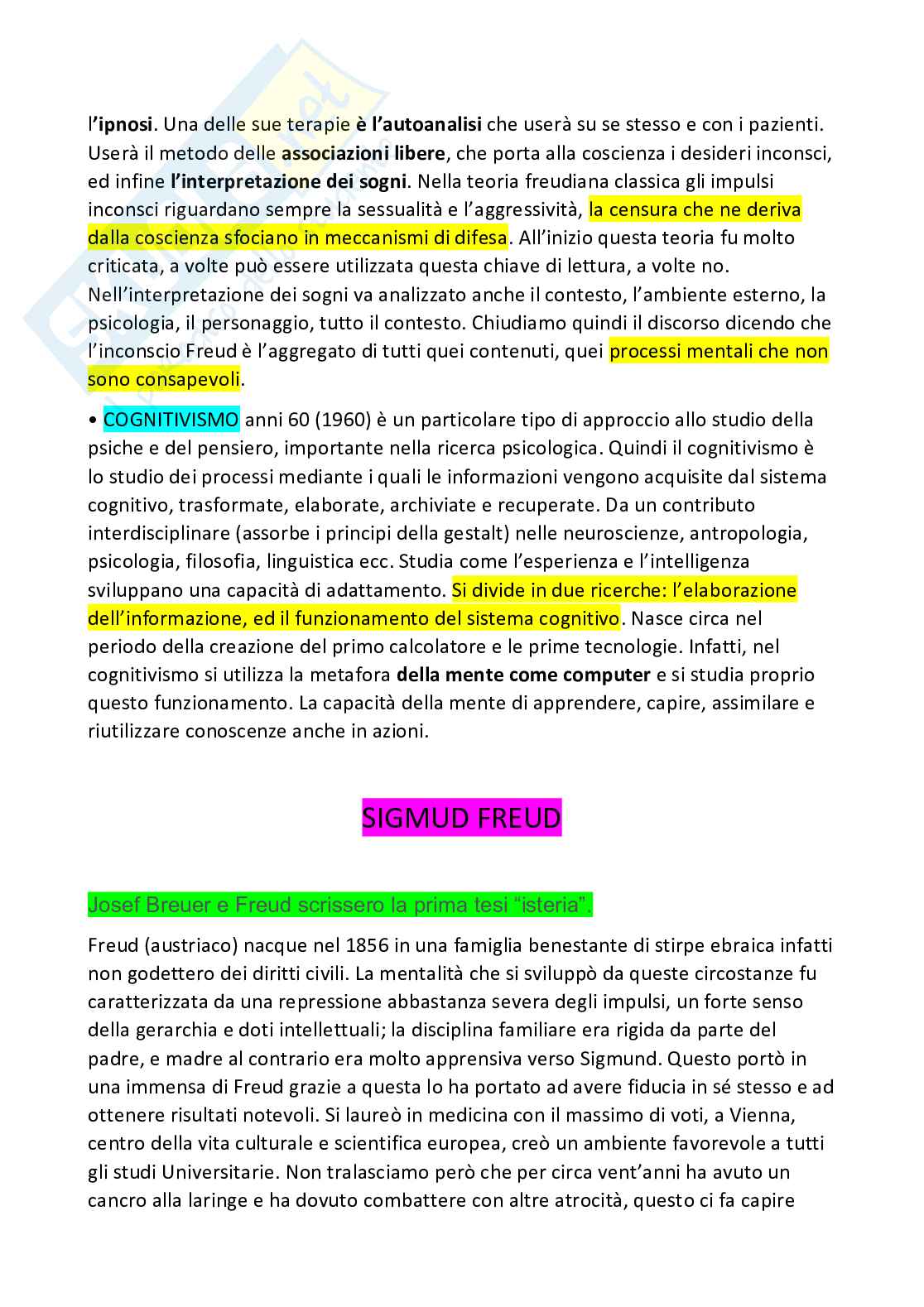 Riassunto esame Psicologia generale e psicologia dell'apprendimento per l'infanzia, Prof. Tomassoni Rosella, libro consigliato Lineamenti di Psicologia Generale, Teseo Ed., Frosinone, 2021;, Tomassoni R., Treglia E., Lungu M. A. Pag. 6