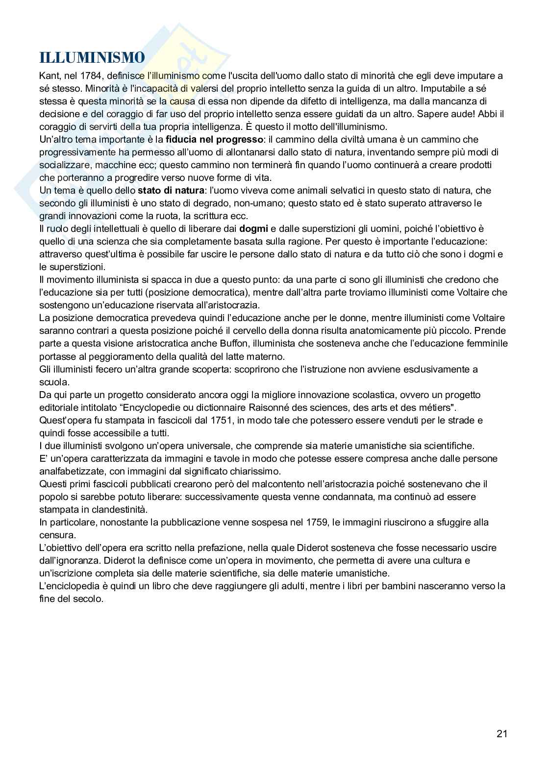 Storia della Pedagogia e delle istituzioni educative  Pag. 21