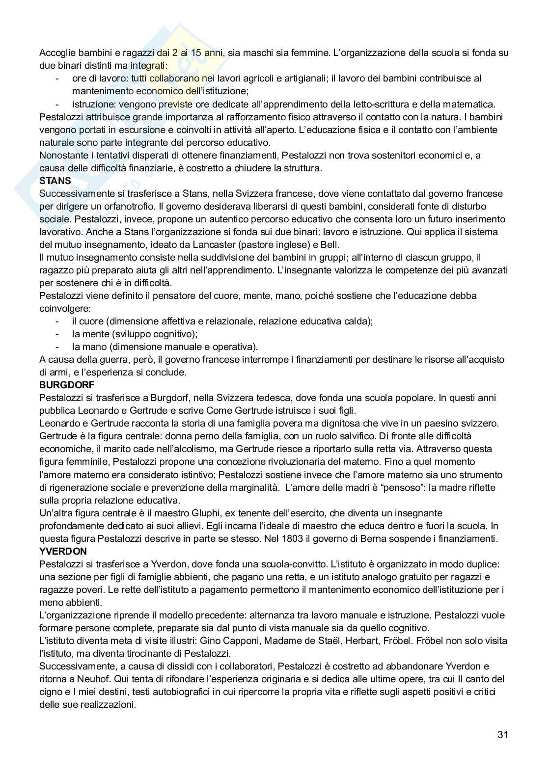 Storia della Pedagogia e delle istituzioni educative  Pag. 31