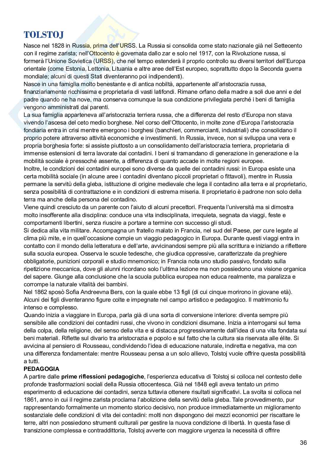 Storia della Pedagogia e delle istituzioni educative  Pag. 36