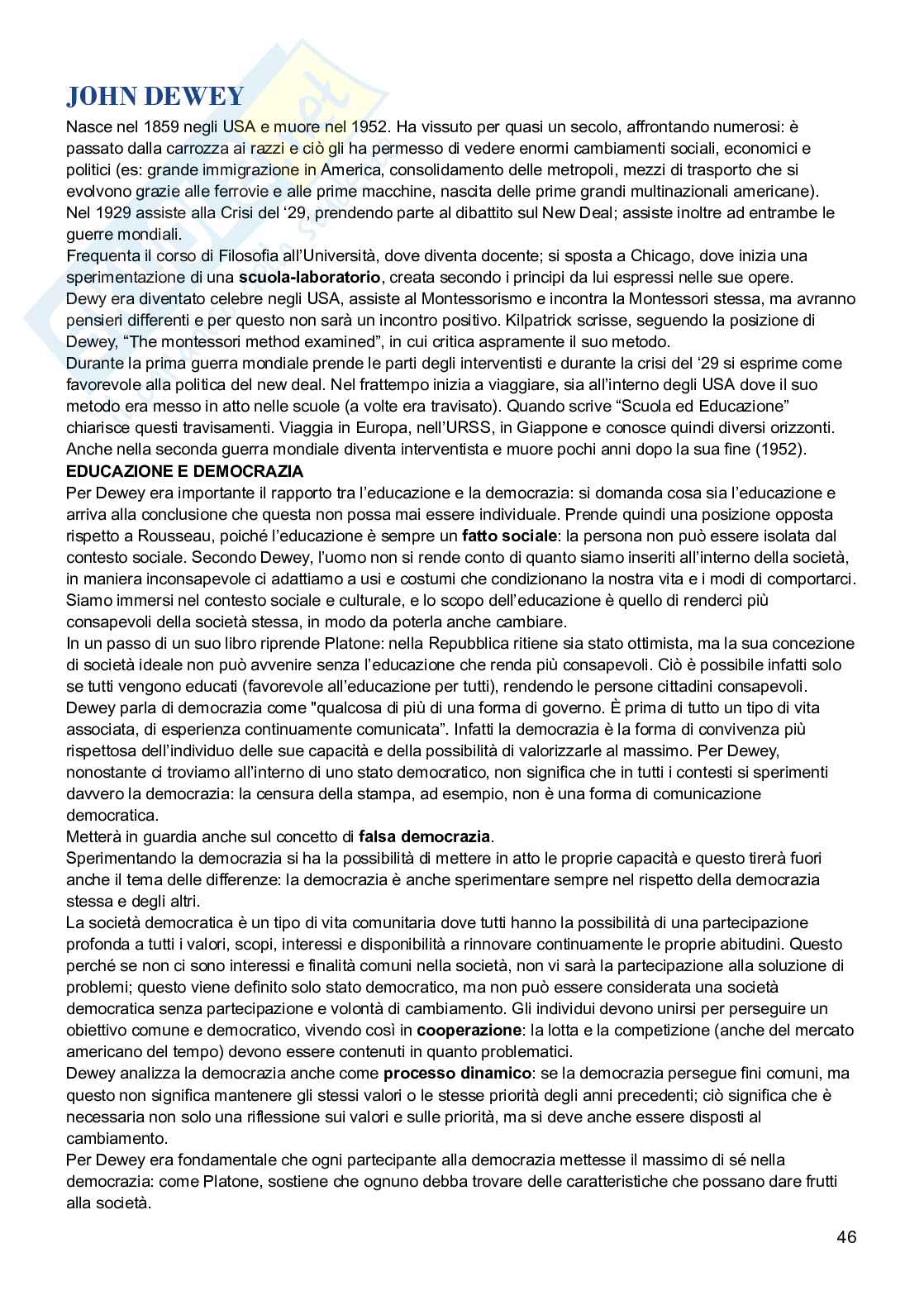 Storia della Pedagogia e delle istituzioni educative  Pag. 46