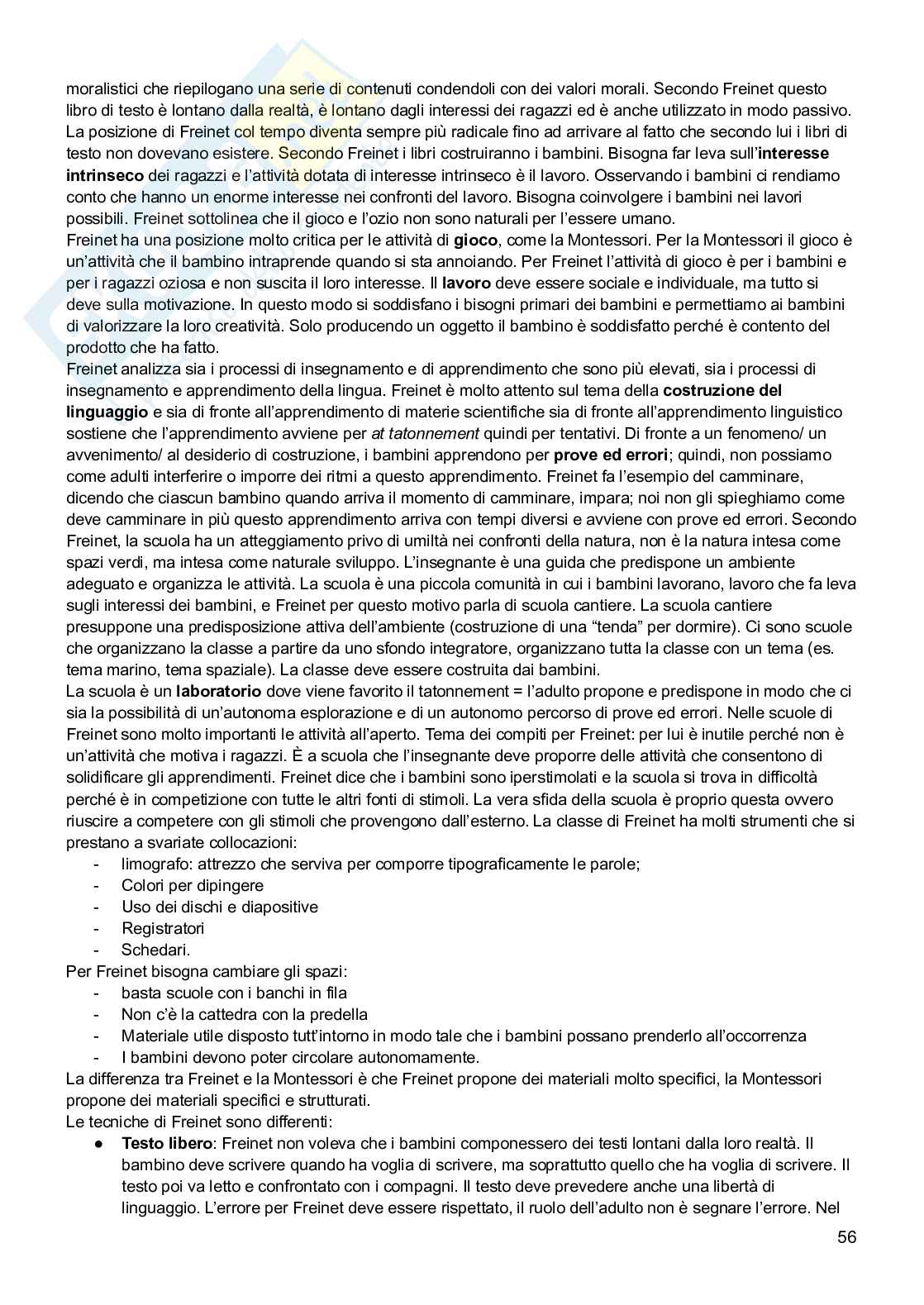 Storia della Pedagogia e delle istituzioni educative  Pag. 56