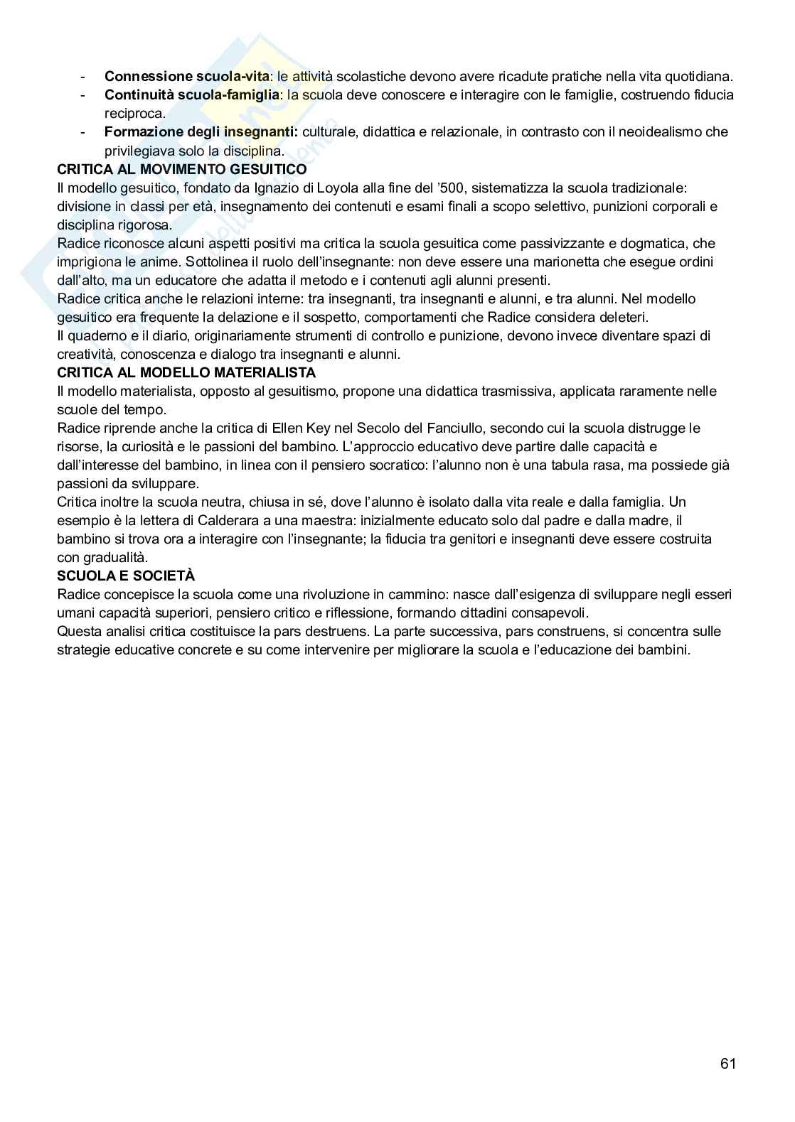Storia della Pedagogia e delle istituzioni educative  Pag. 61