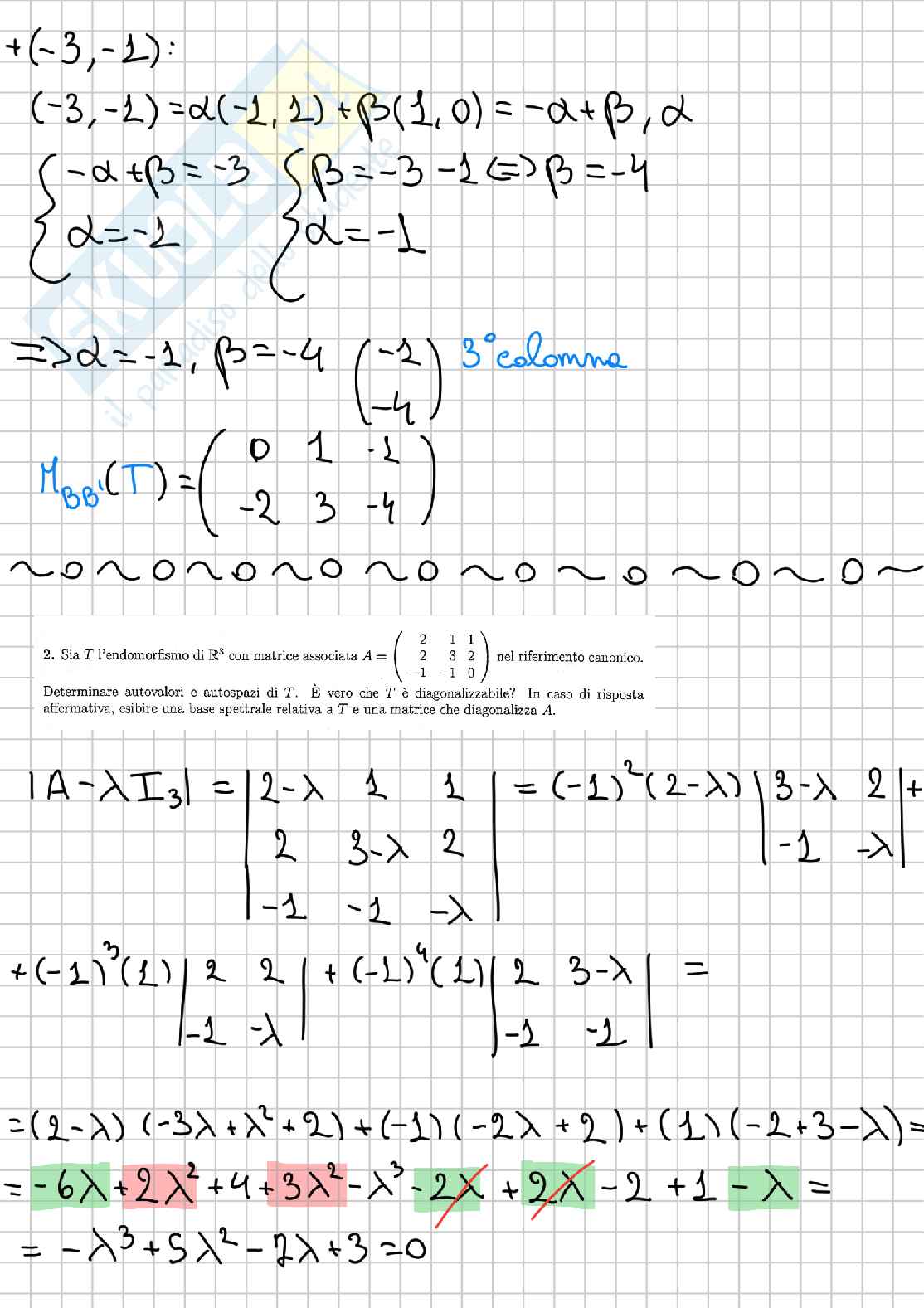 Esercizi Geometria e Algebra lineare Pag. 2