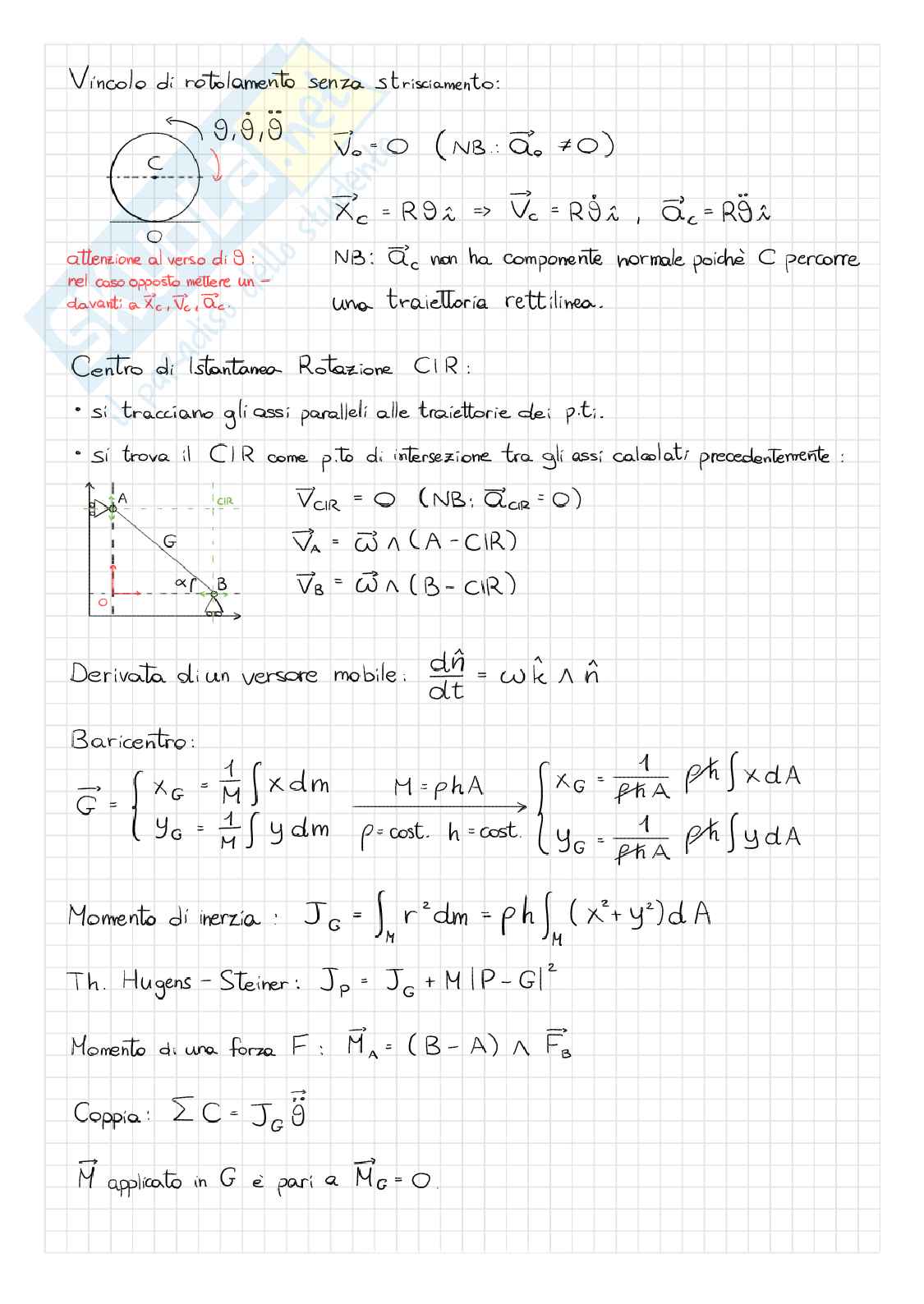 Formulario Primo Itinere Modellistica di sistemi meccanici Pag. 2