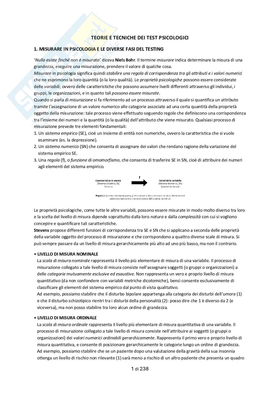 Appunti Teorie e tecniche dei test psicologici Pag. 1