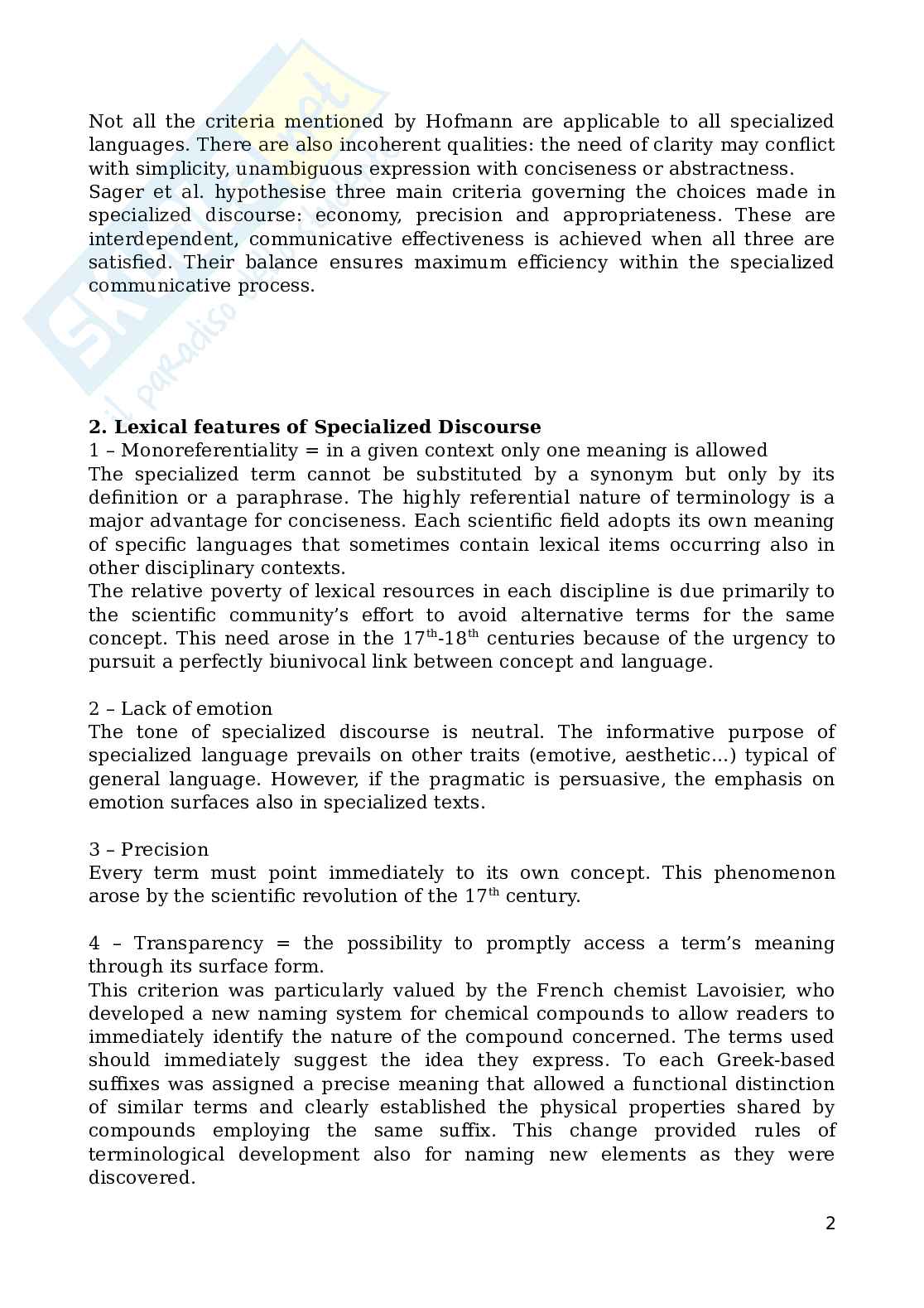 specialized discourse Pag. 2