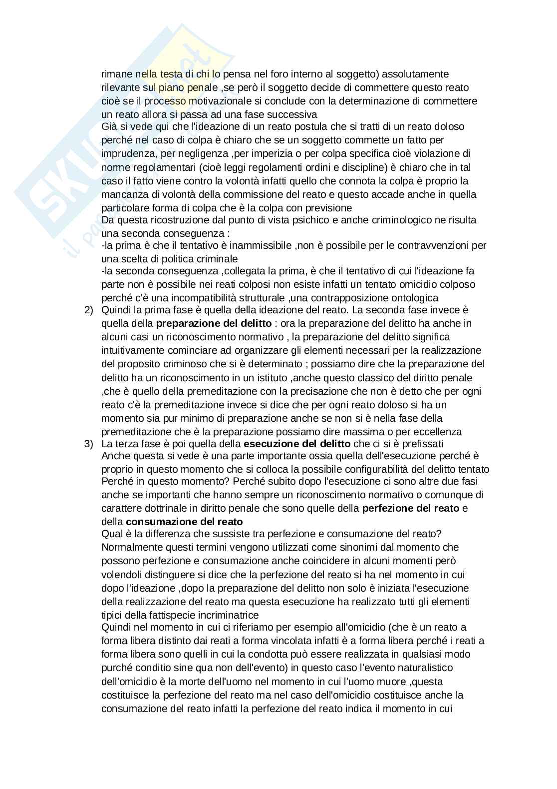 Appunti di lezione di Diritto penale sul tentativo Pag. 2