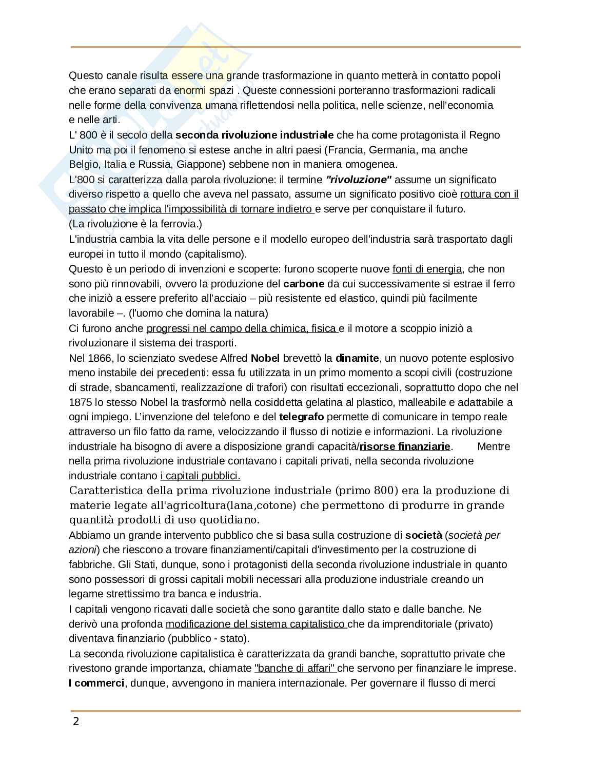Riassunto esame Apparati statali e conflitti sociali dell’età contemporanea, Prof. Blando Antonino, libro consigliato L’età contemporanea una storia globale, Francesca Canale Cama Pag. 2