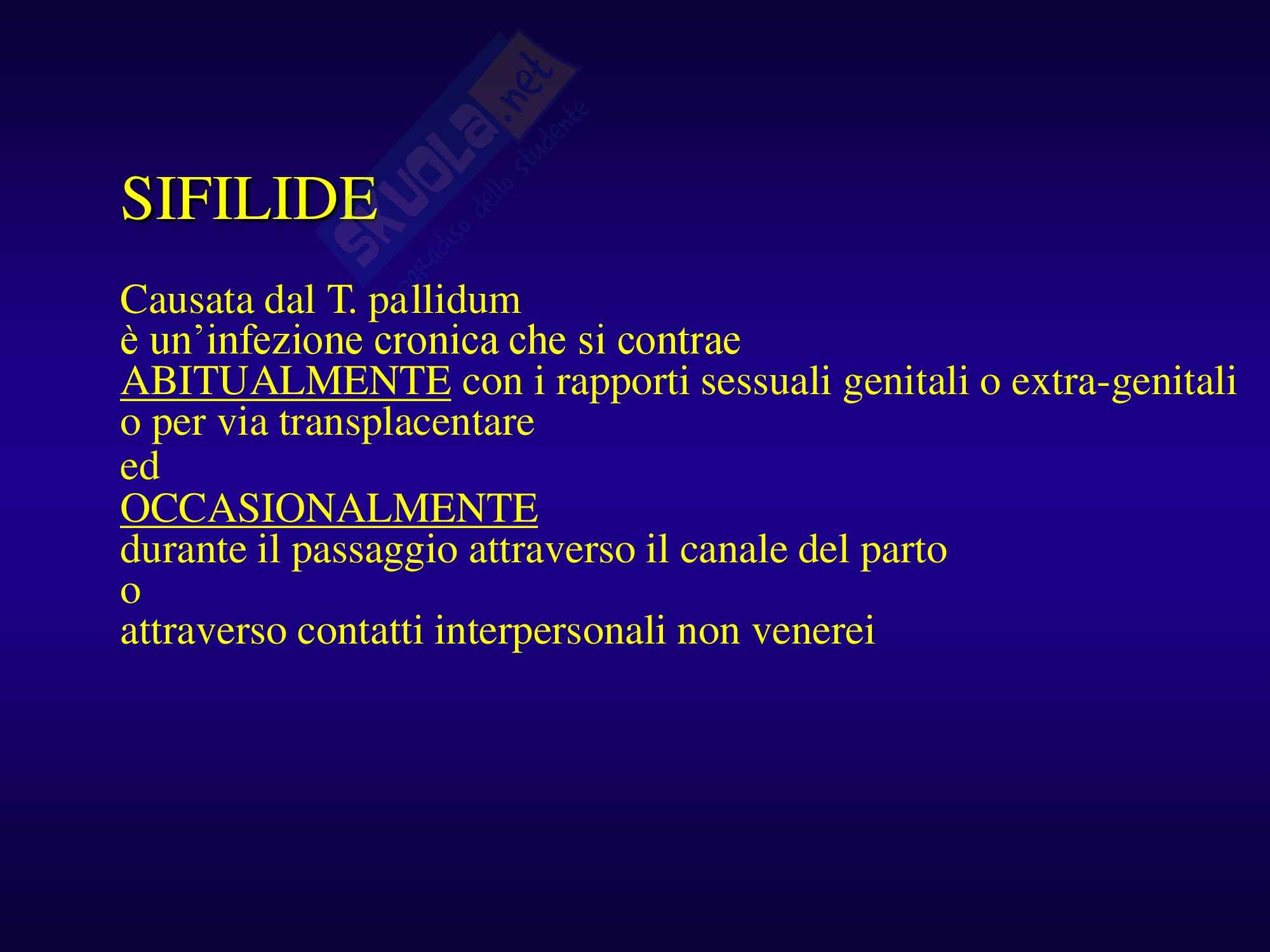 Sifilide - Venereologia Pag. 1