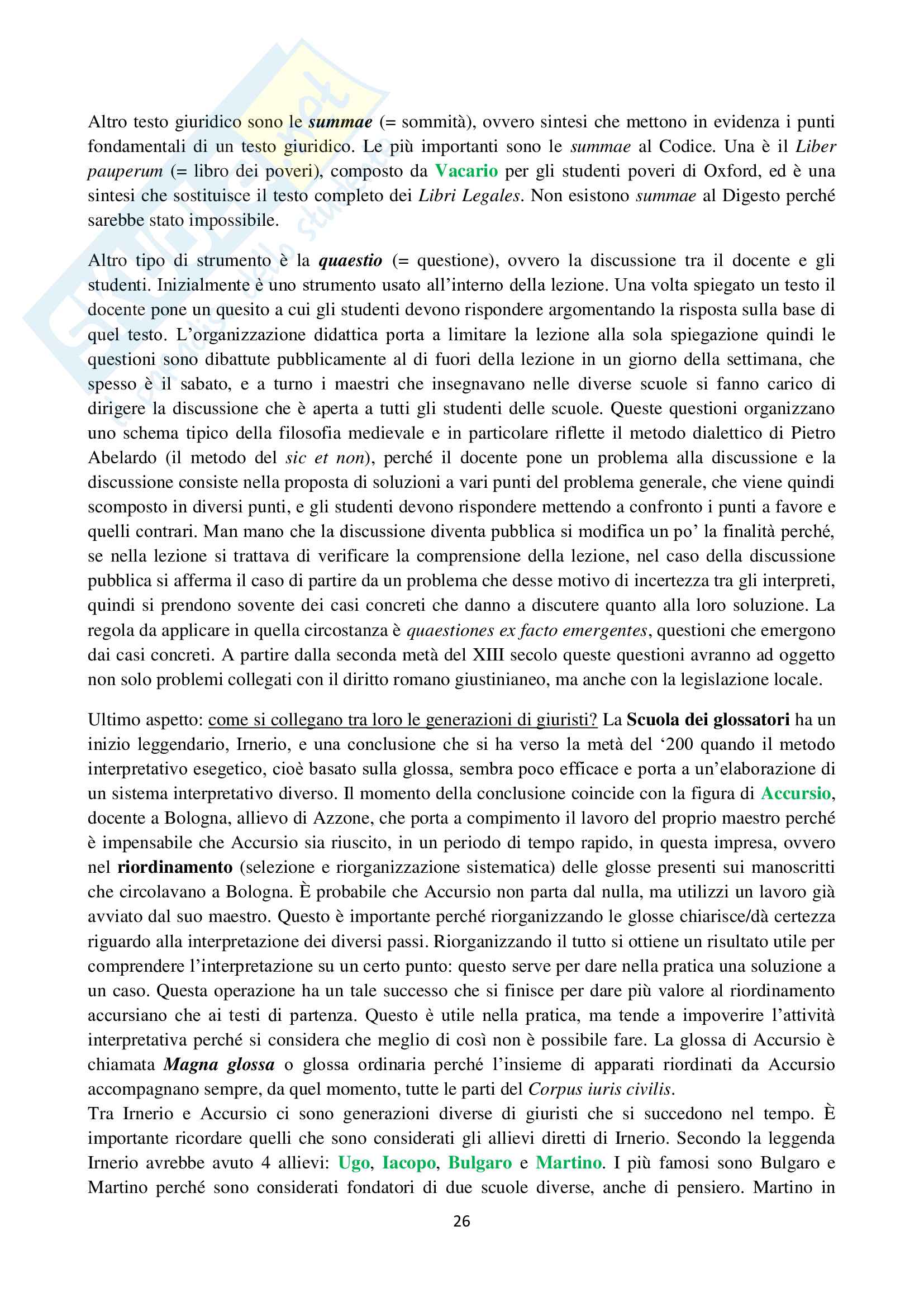 Storia del Diritto italiano ed europeo - Appunti Pag. 26