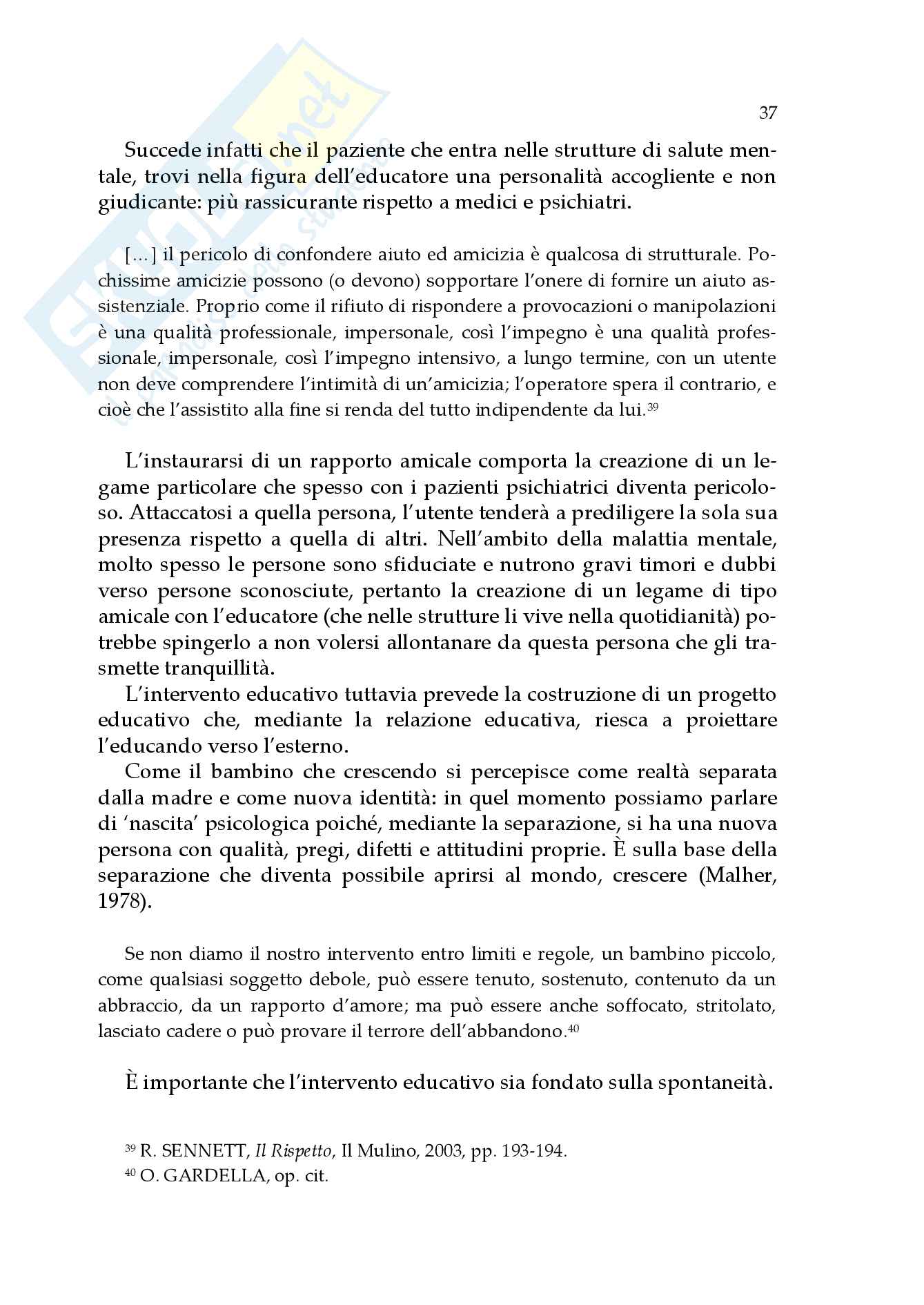 L'educatore professionale nella relazione con i pazienti psichiatrici, Tesi Pag. 41