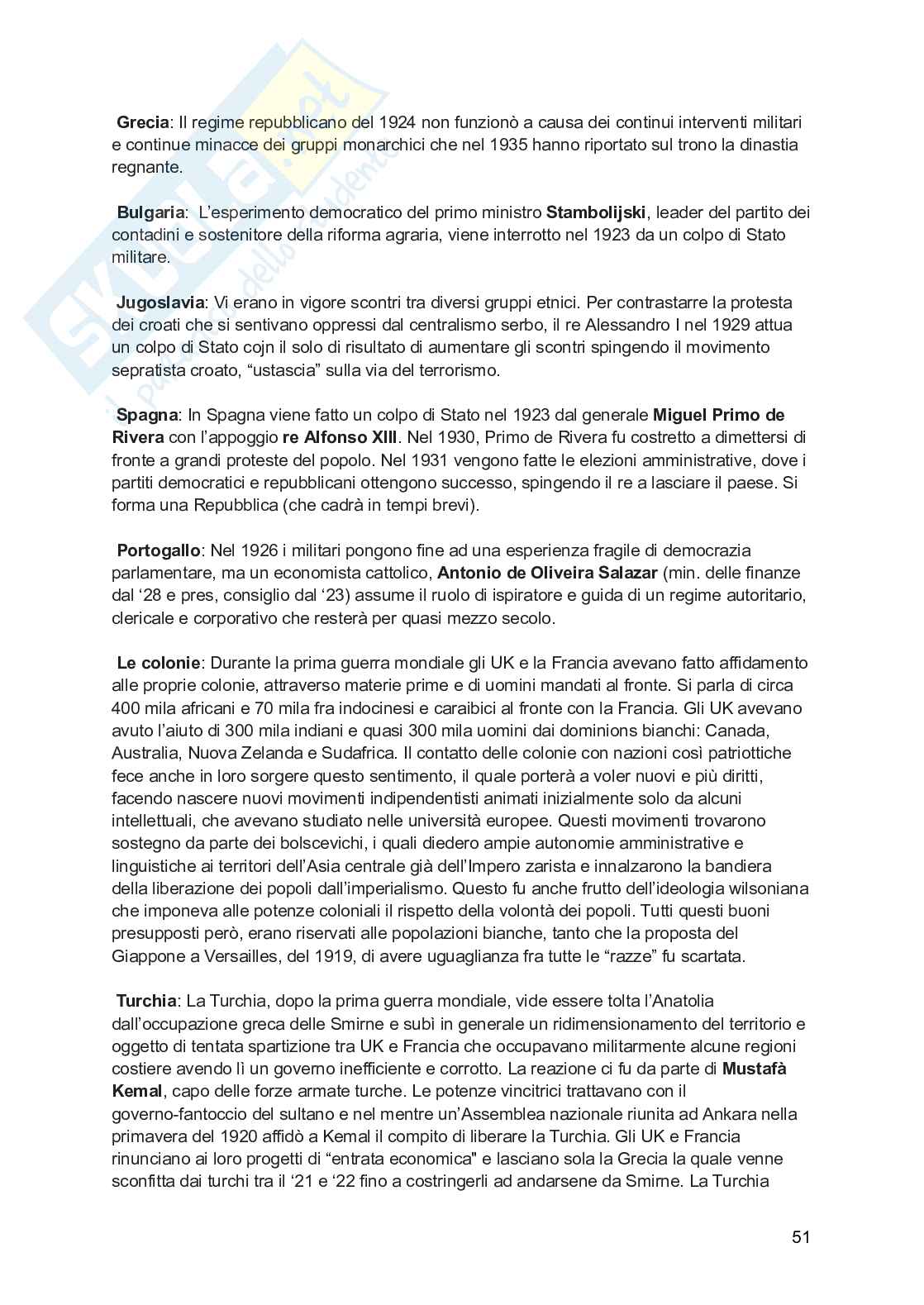 Riassunto esame Storia contemporanea, Prof. Magliani Stefania, libro consigliato Il mondo contemporaneo, Giovanni Sabbatucci, Vittorio Vidotto Pag. 51