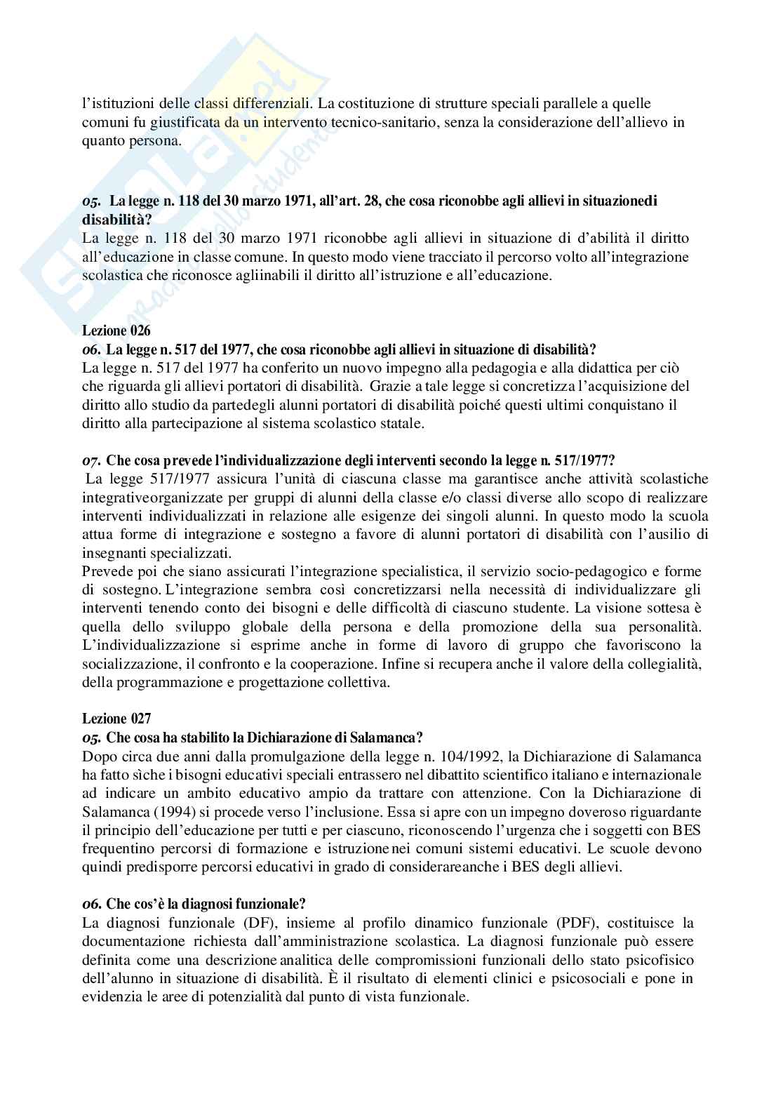 Paniere Didattica e pedagogia speciale  - Risposte aperte - aggiornato (2026) Pag. 11